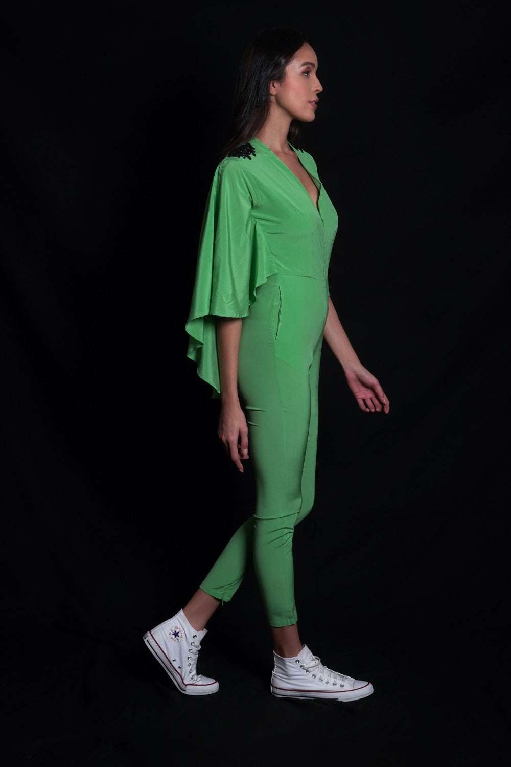 Absinthe Green Jumpsuit With Embroidery