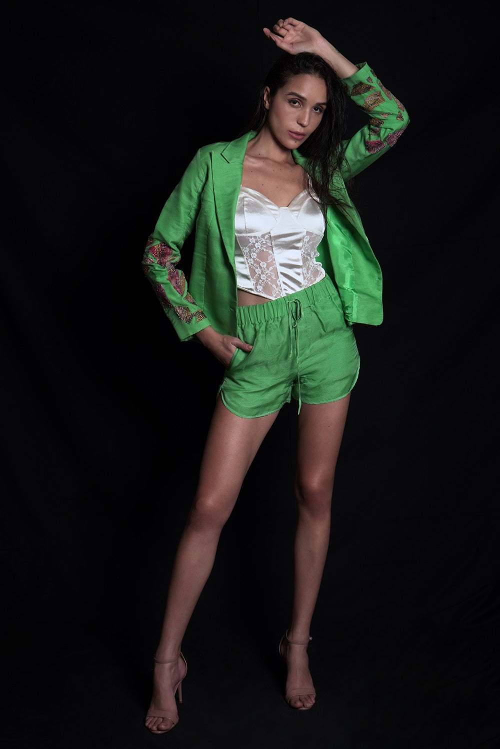 Absinthe Green Embroidered Blazer