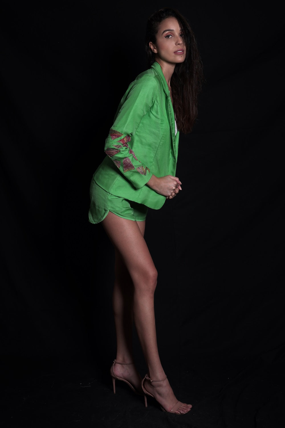 Absinthe Green Embroidered Blazer