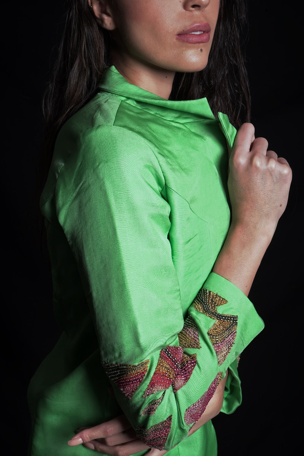 Absinthe Green Embroidered Blazer