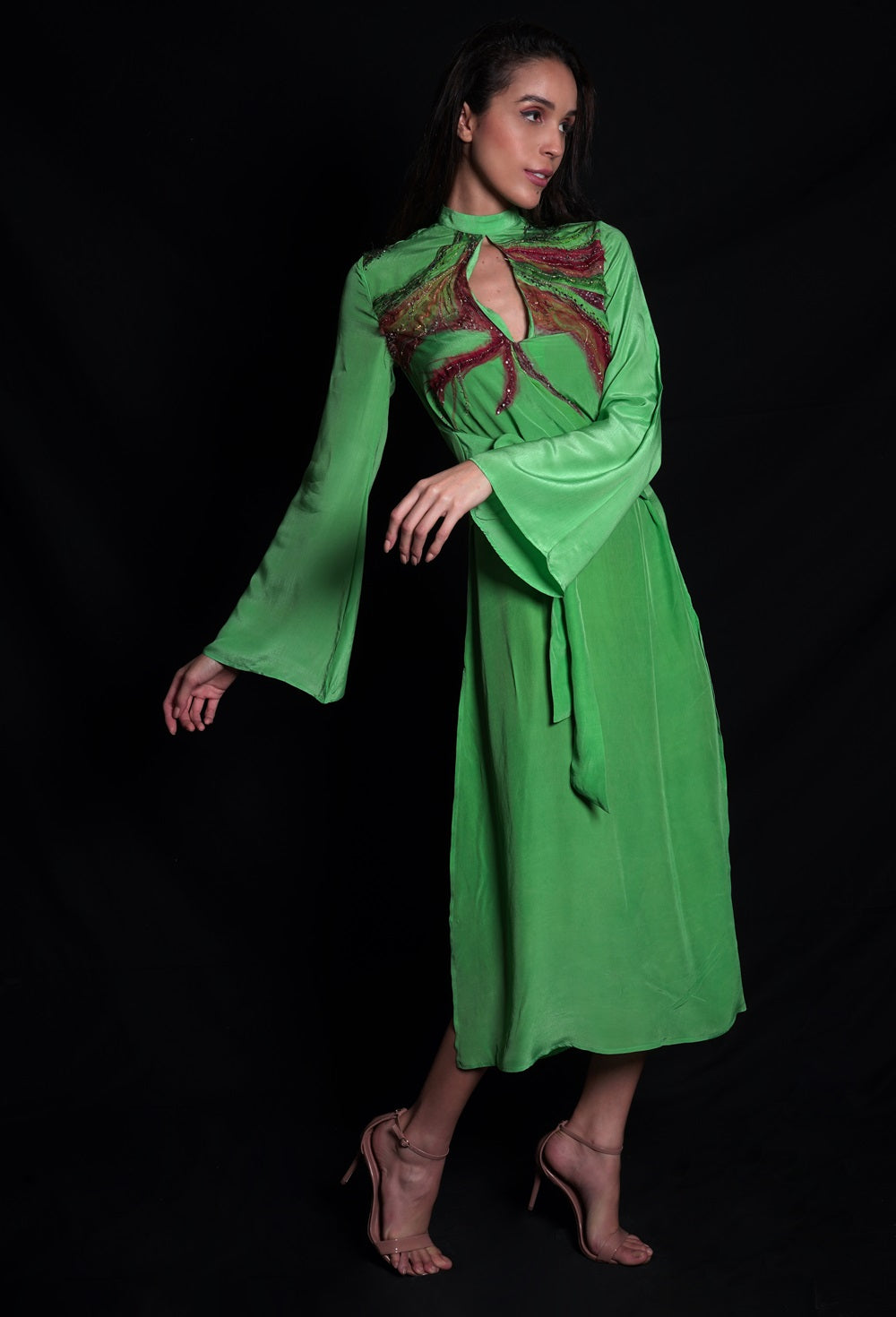 Absinthe Green Embroidered Dress