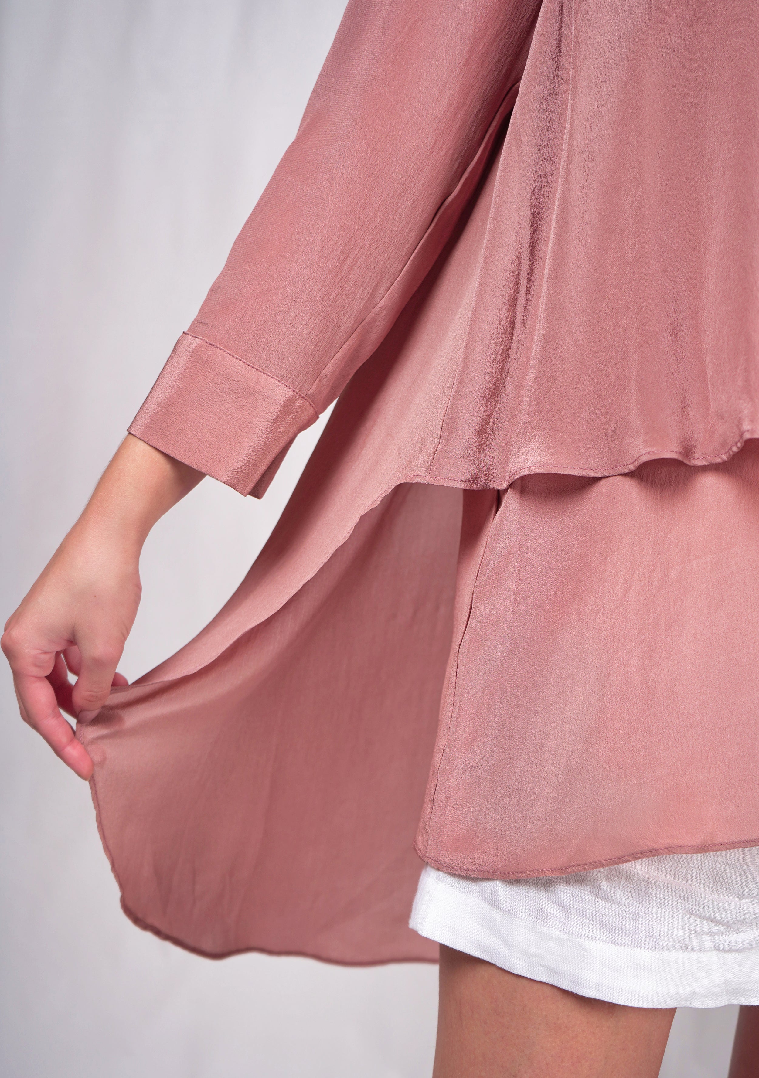 Pink layered monochrome top