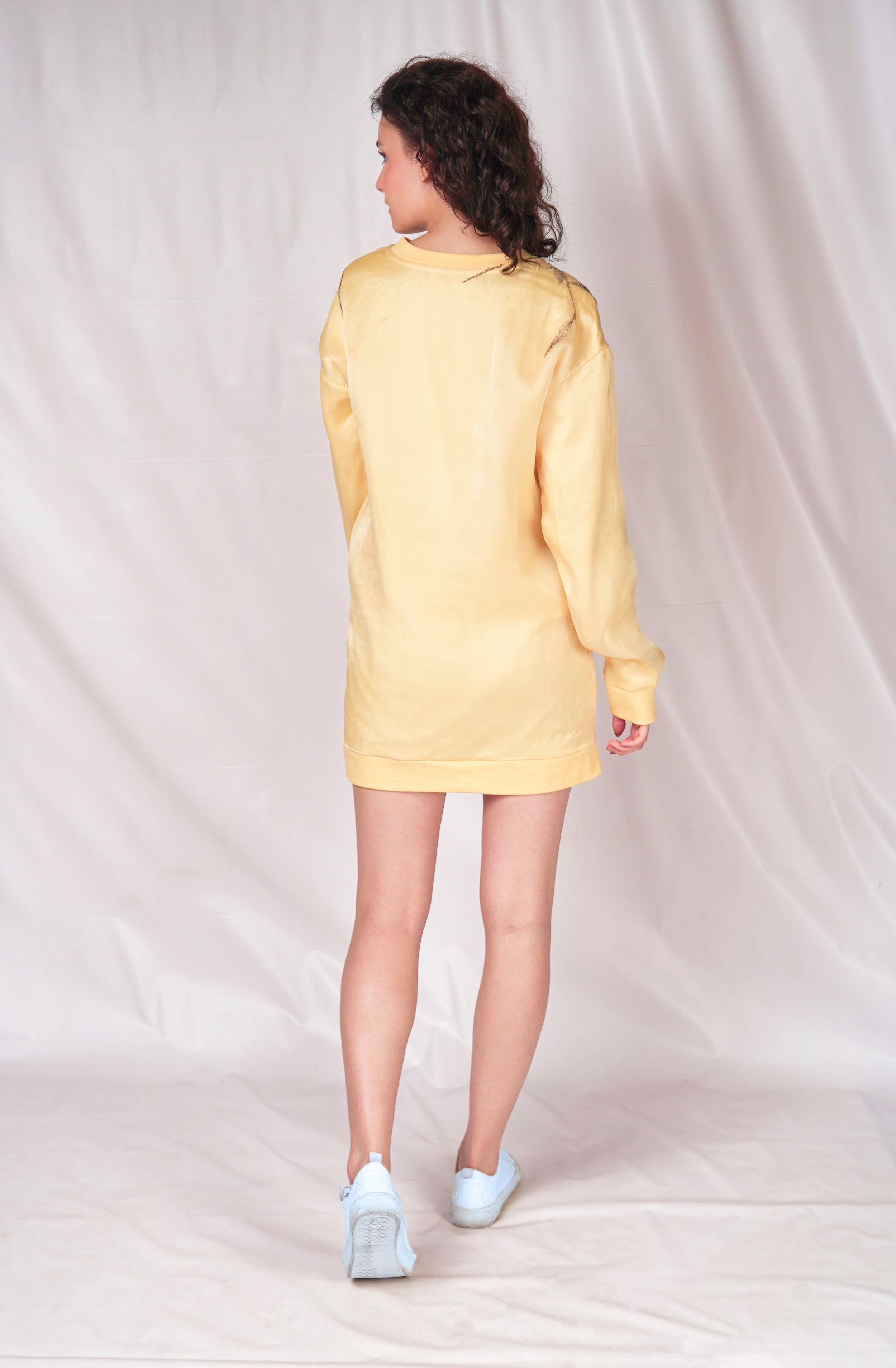 Yellow contemporary sweatshirt dress