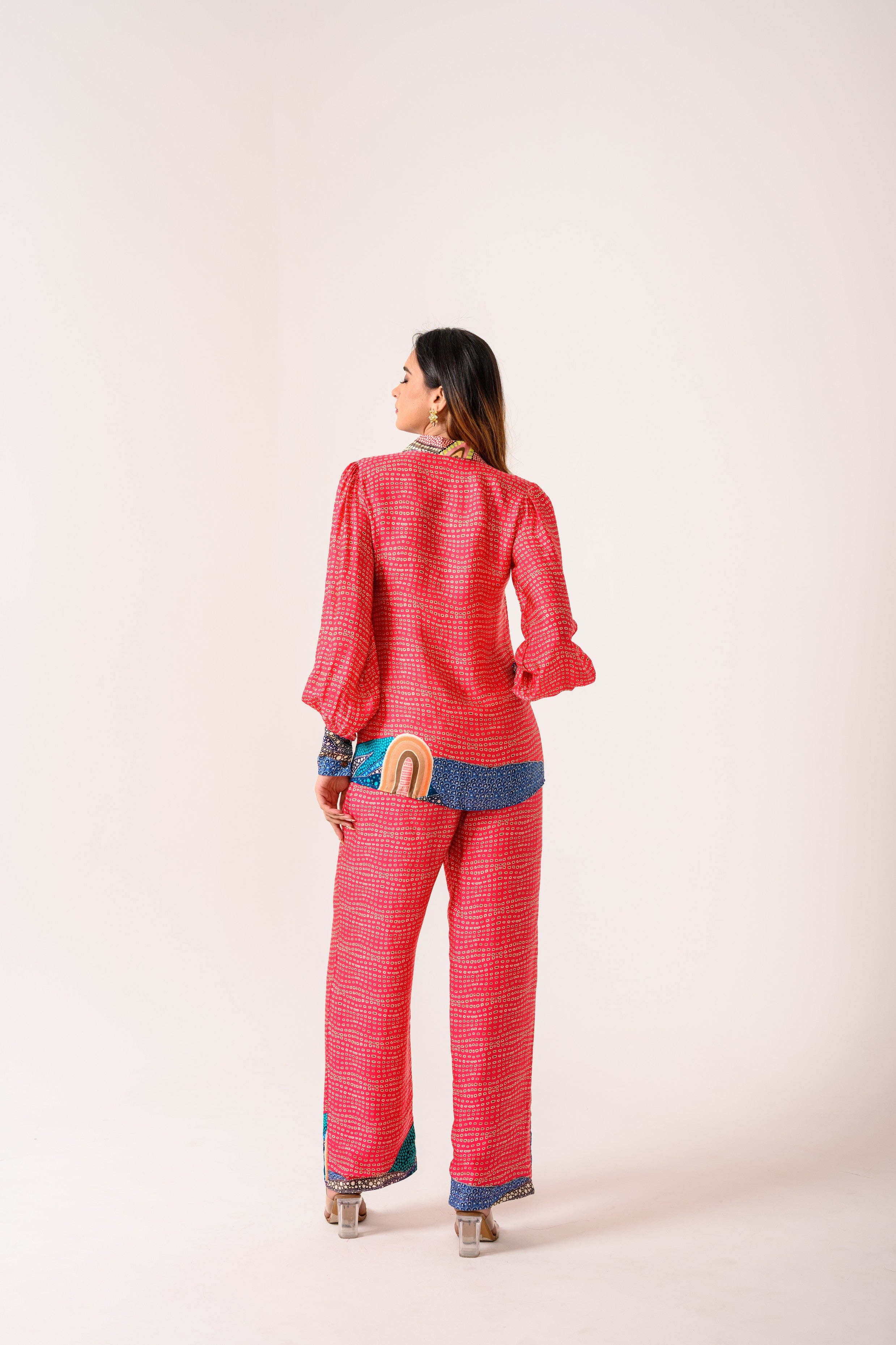 CORAL SHIRT PANT CO-ORD SET