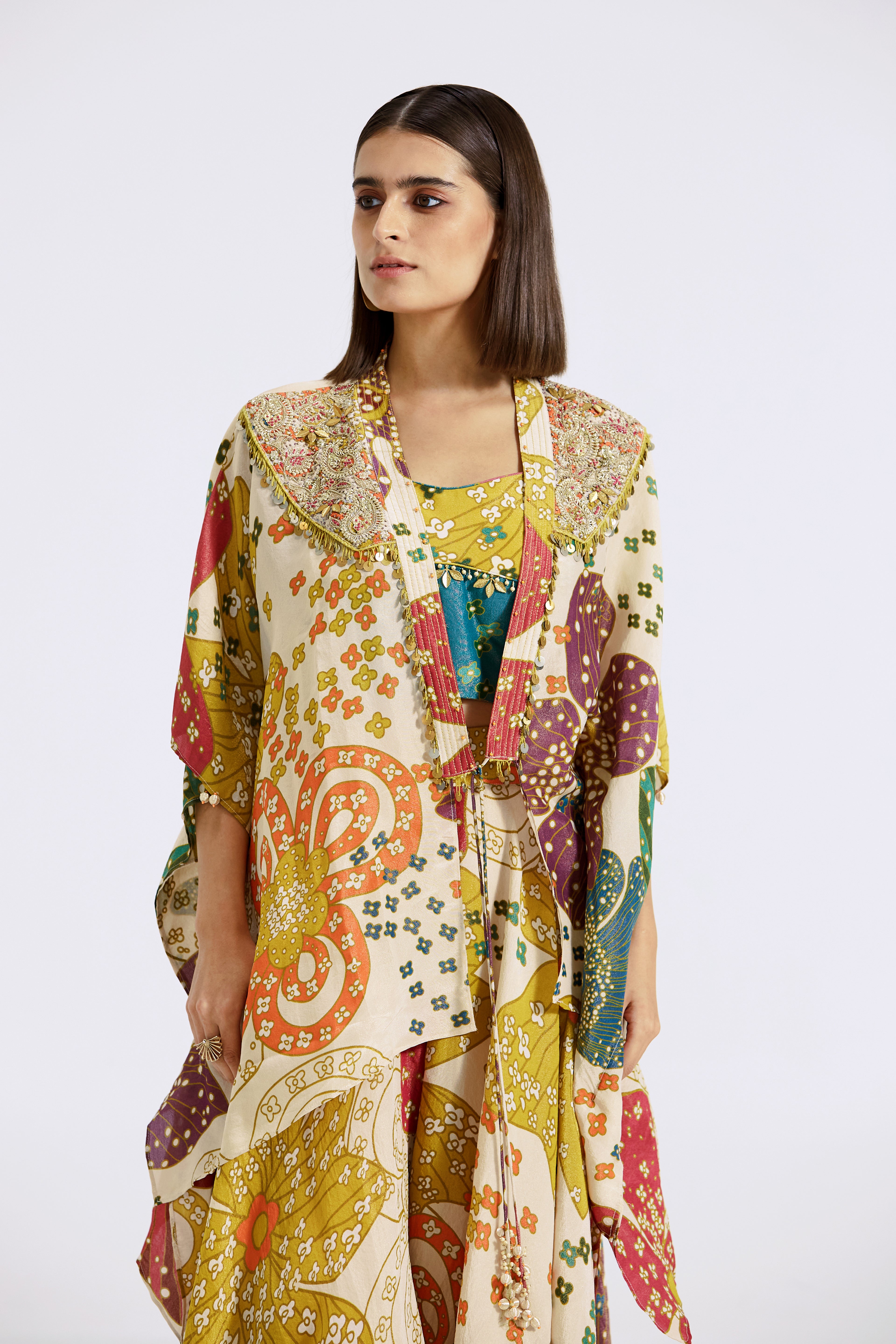 Multicoloured Sharara Set