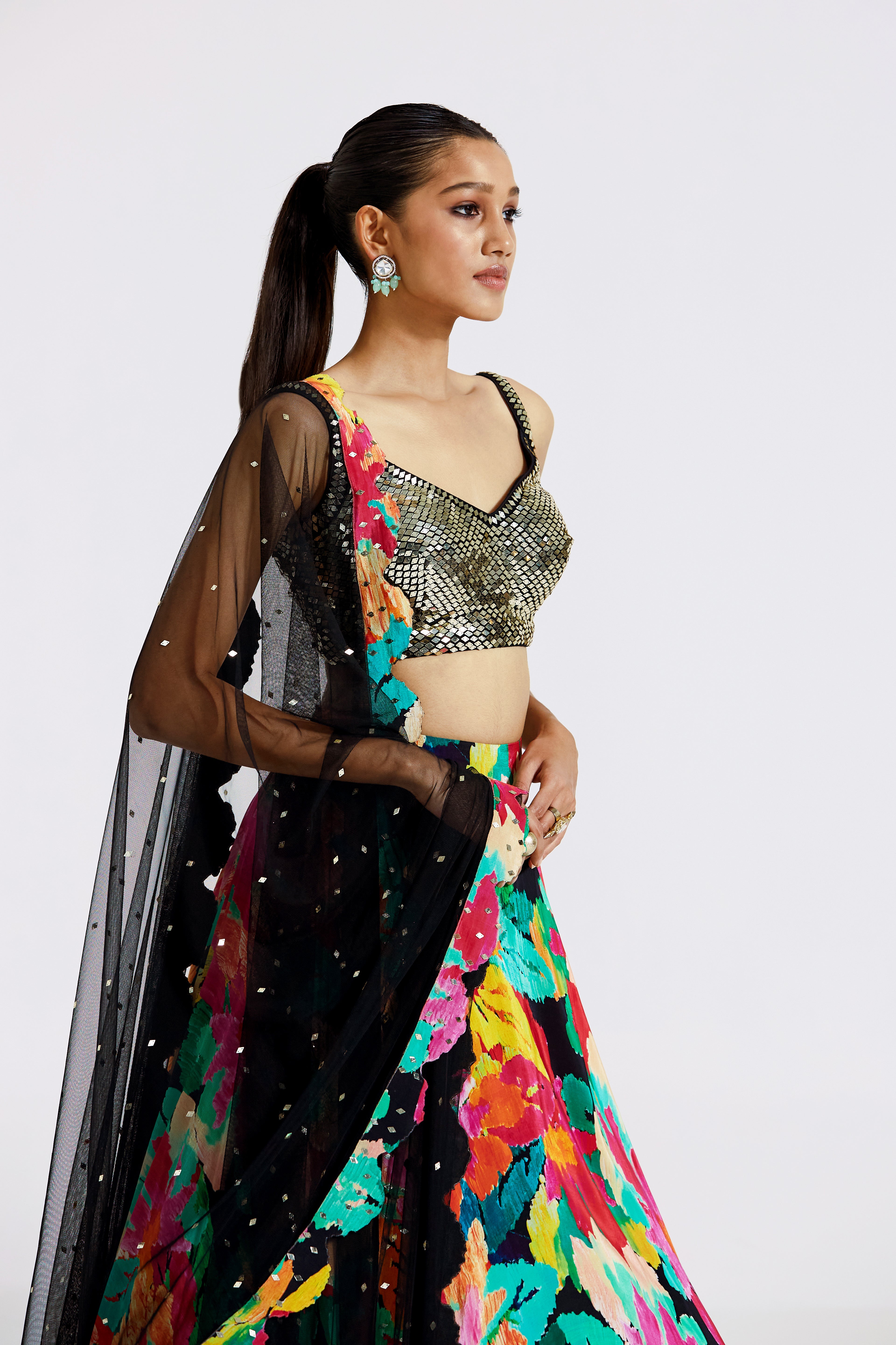 Multicoloured Lehenga Set