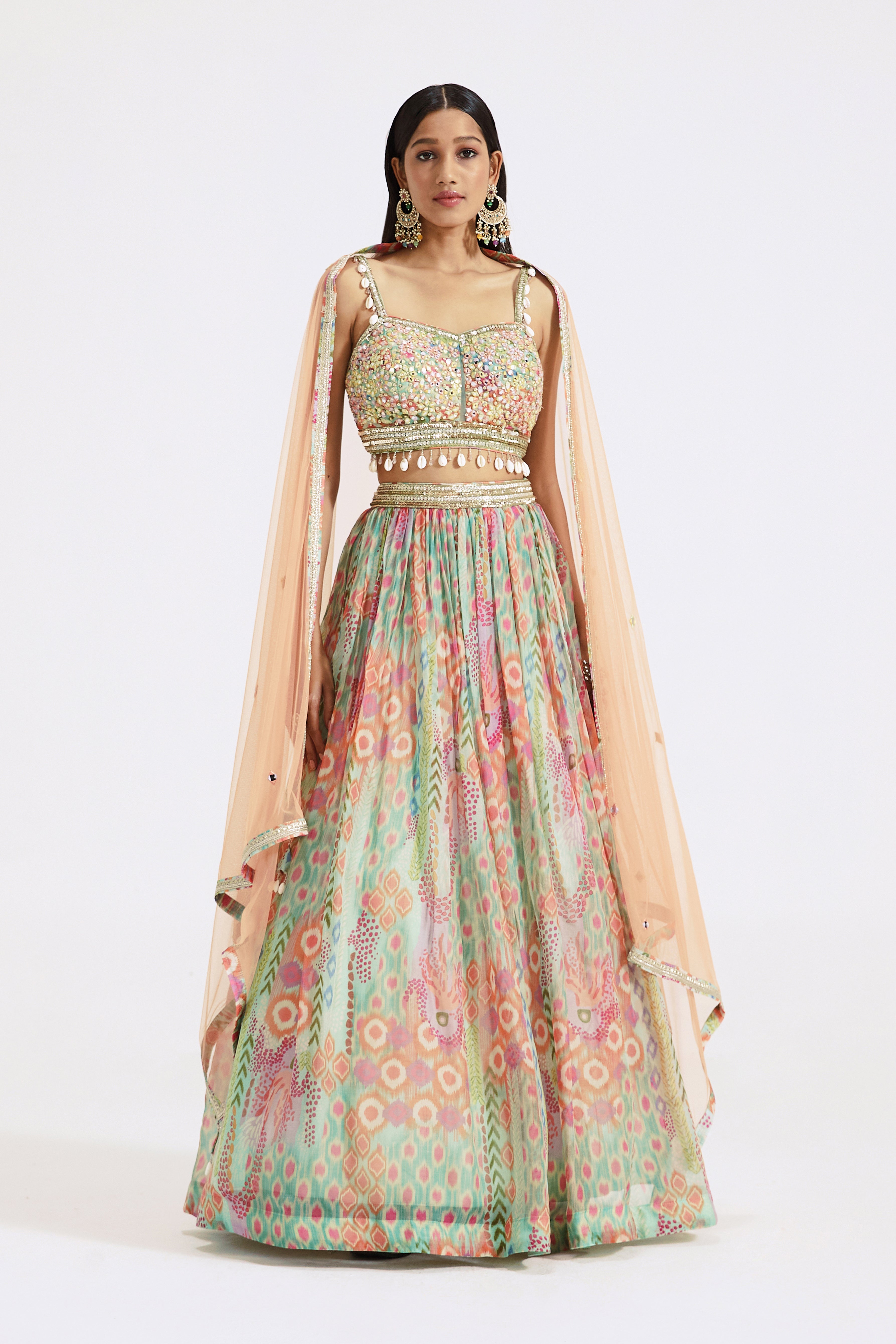 Multicoloured Lehenga Set