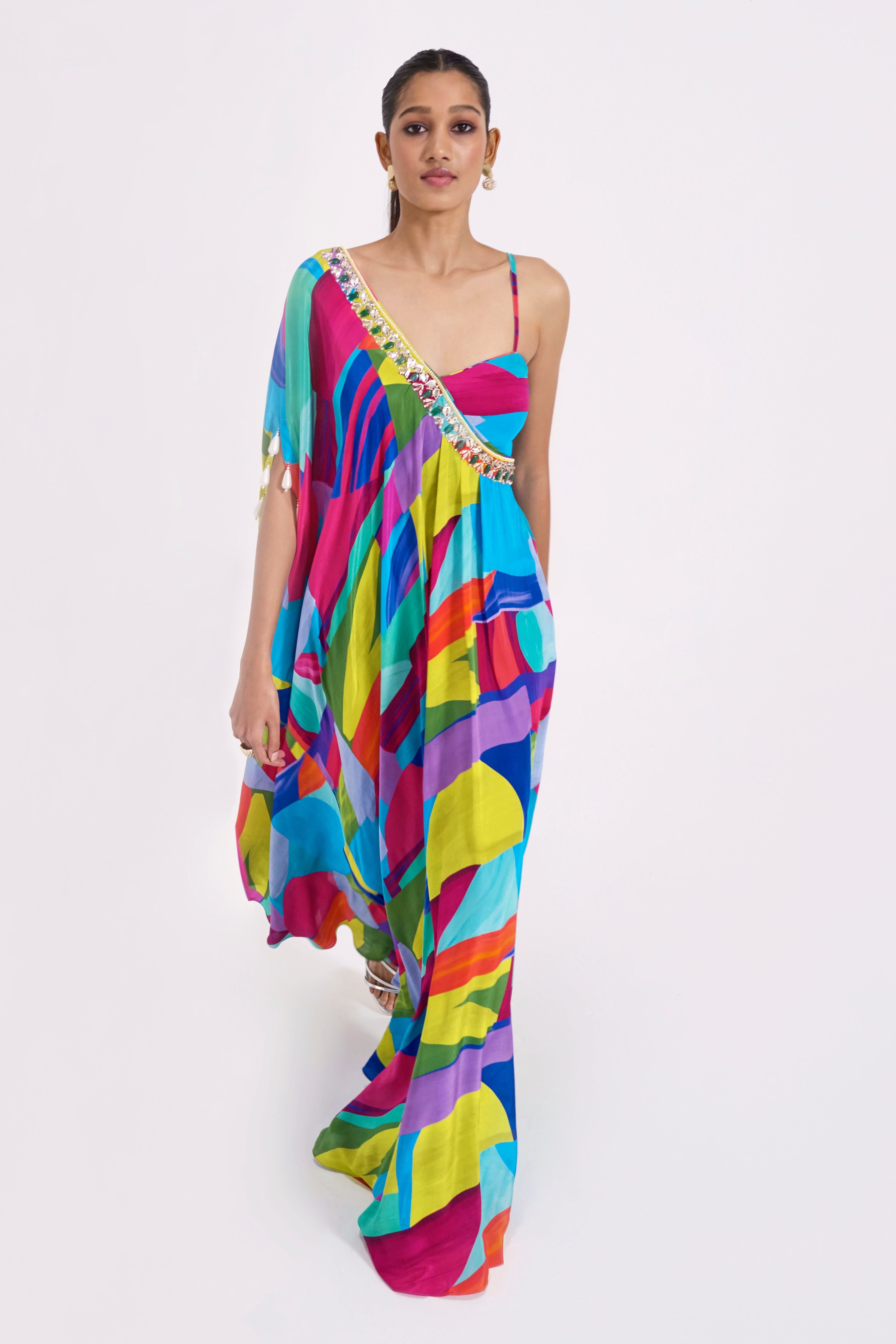 Multicoloured Asymmetric Dress