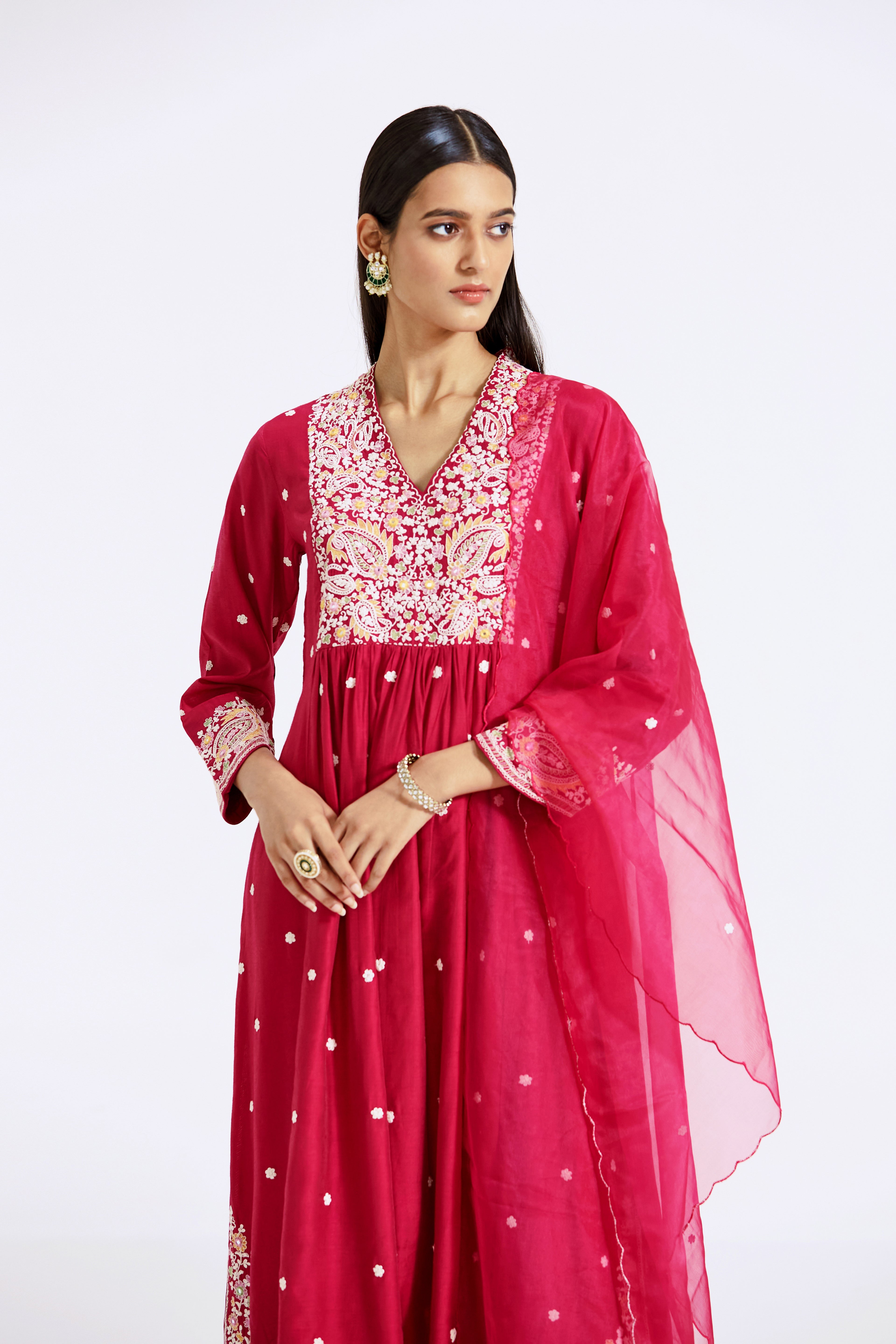 Rani Pink Embroidered Suit Set