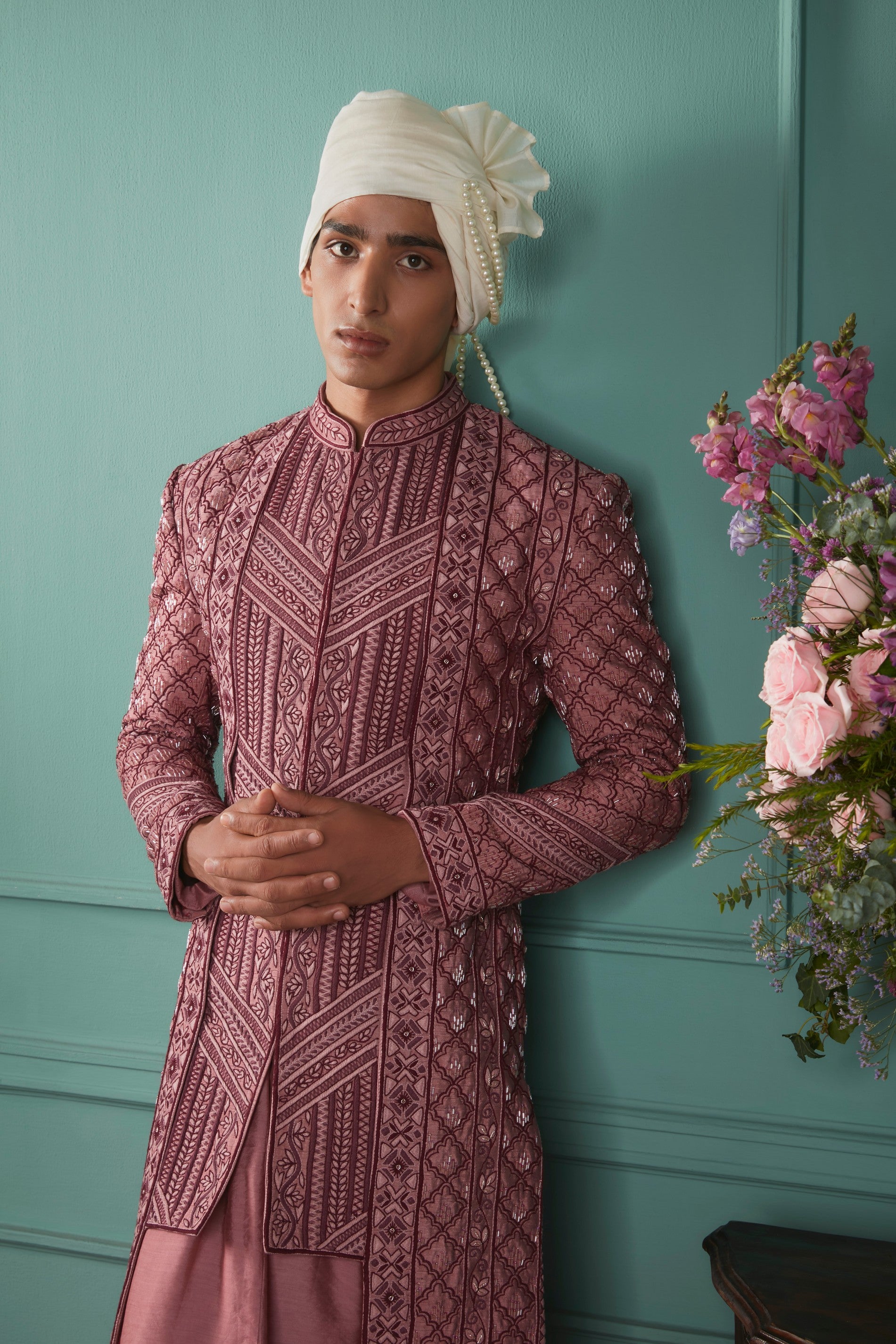 Deco Rose Sherwani Set