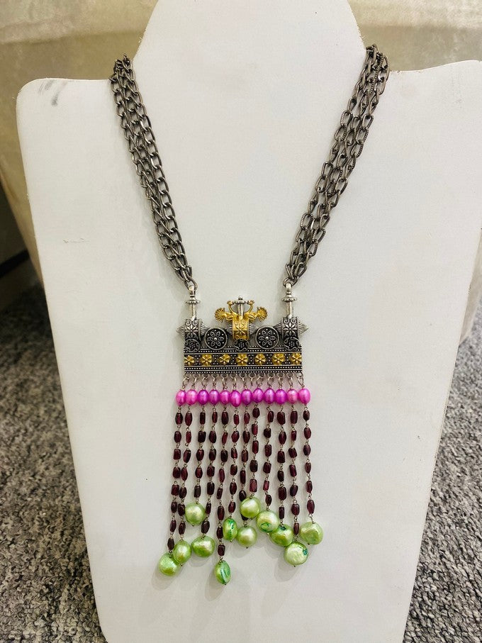 OXIDIZED COLOURFUL NECKLACE