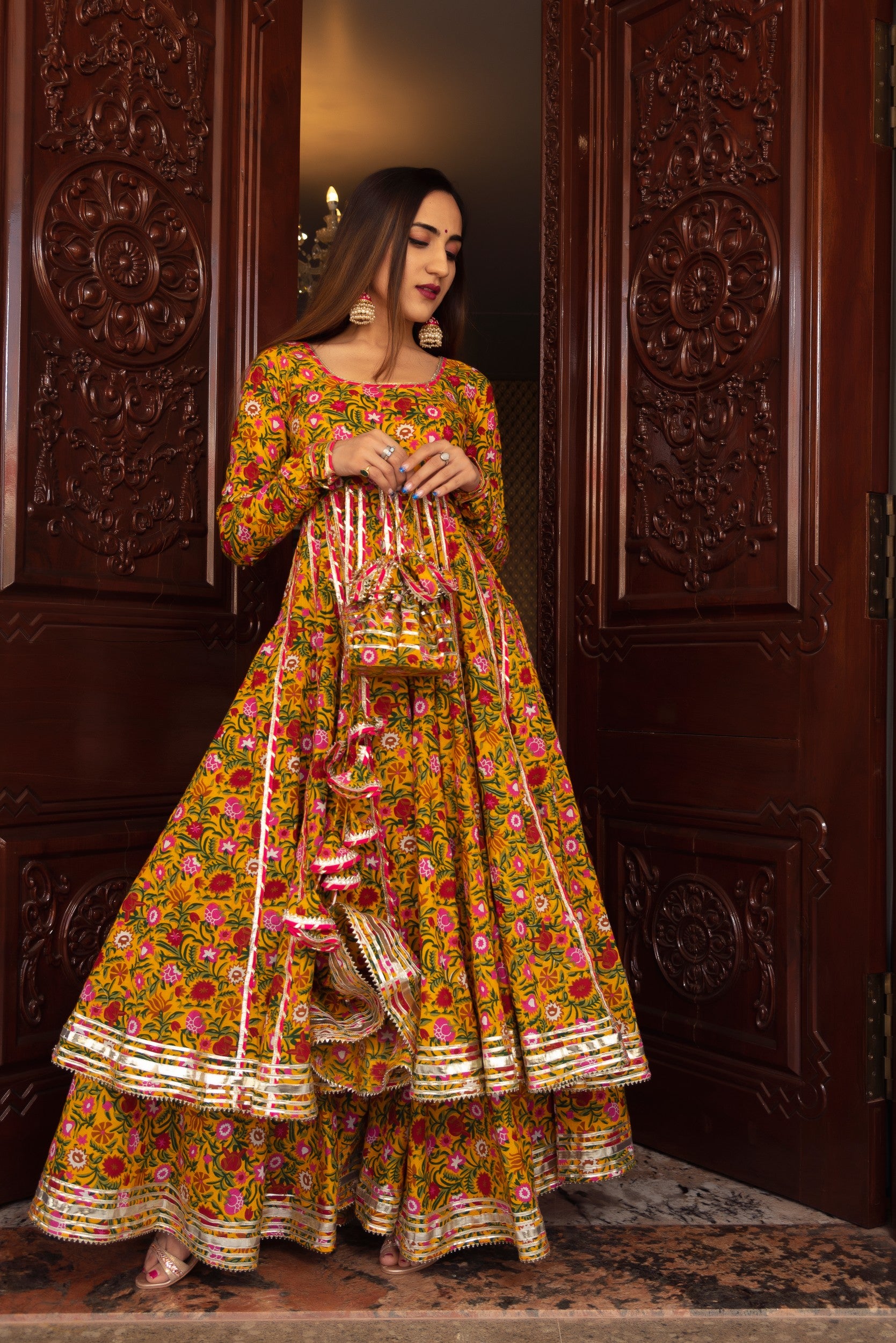 MASTANI COTTON ANARKALI PLAZO SET