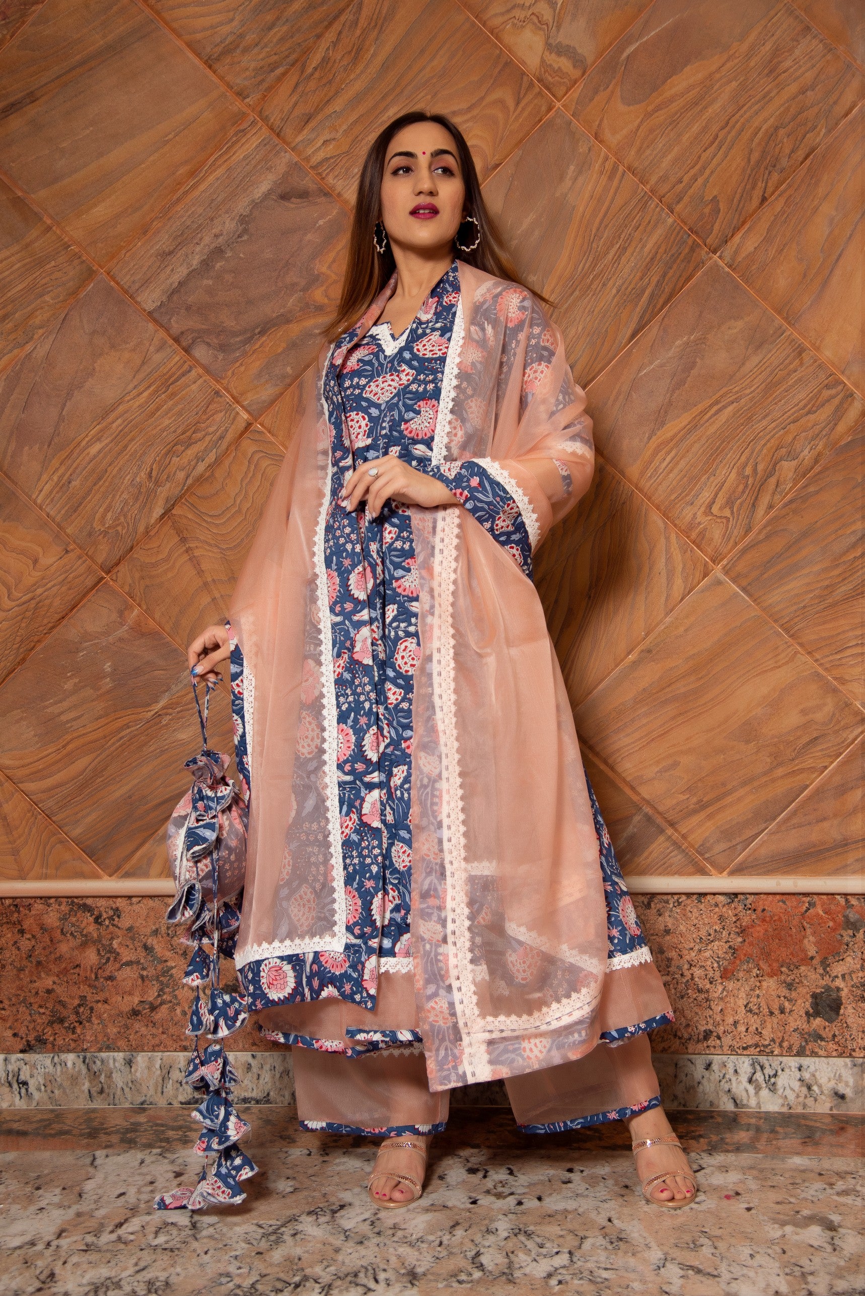 AMBAR COTTON ANARKALI SET