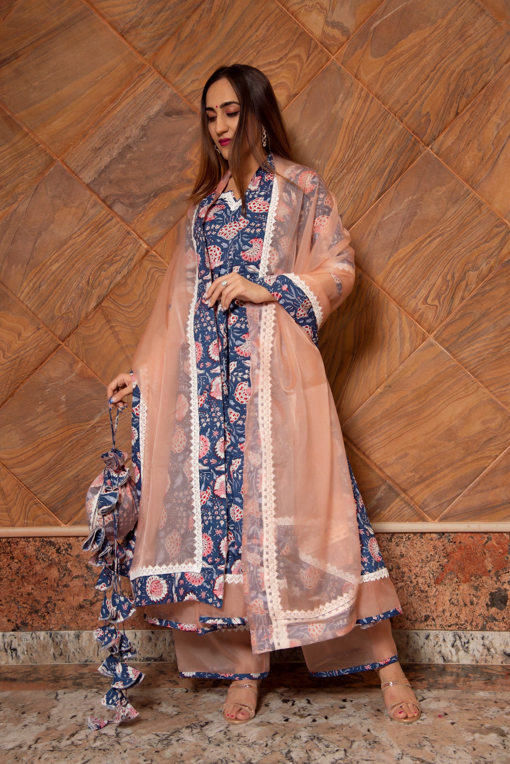 AMBAR COTTON ANARKALI SET