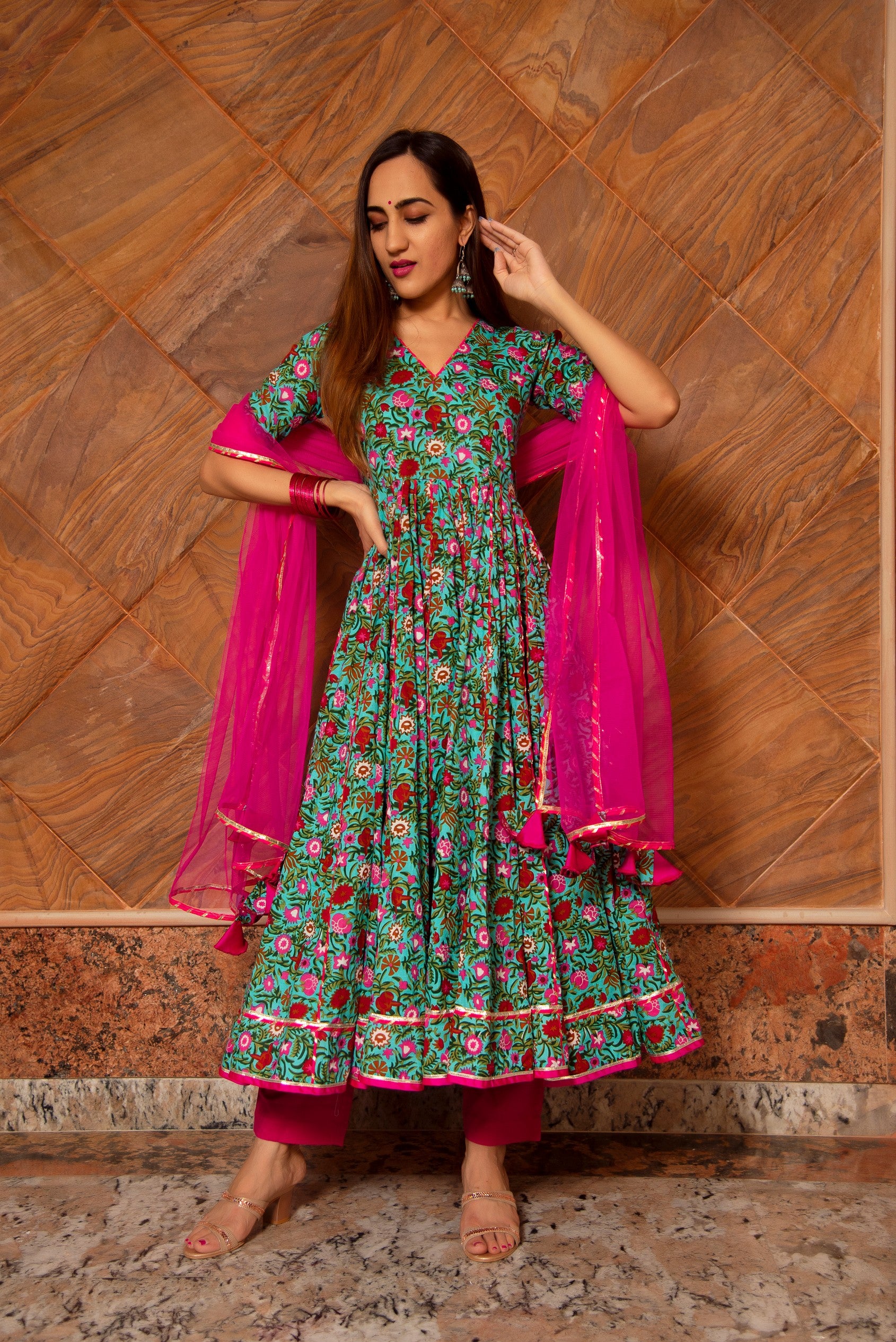 SURANGI KALIDAR COTTON ANARKALI SET