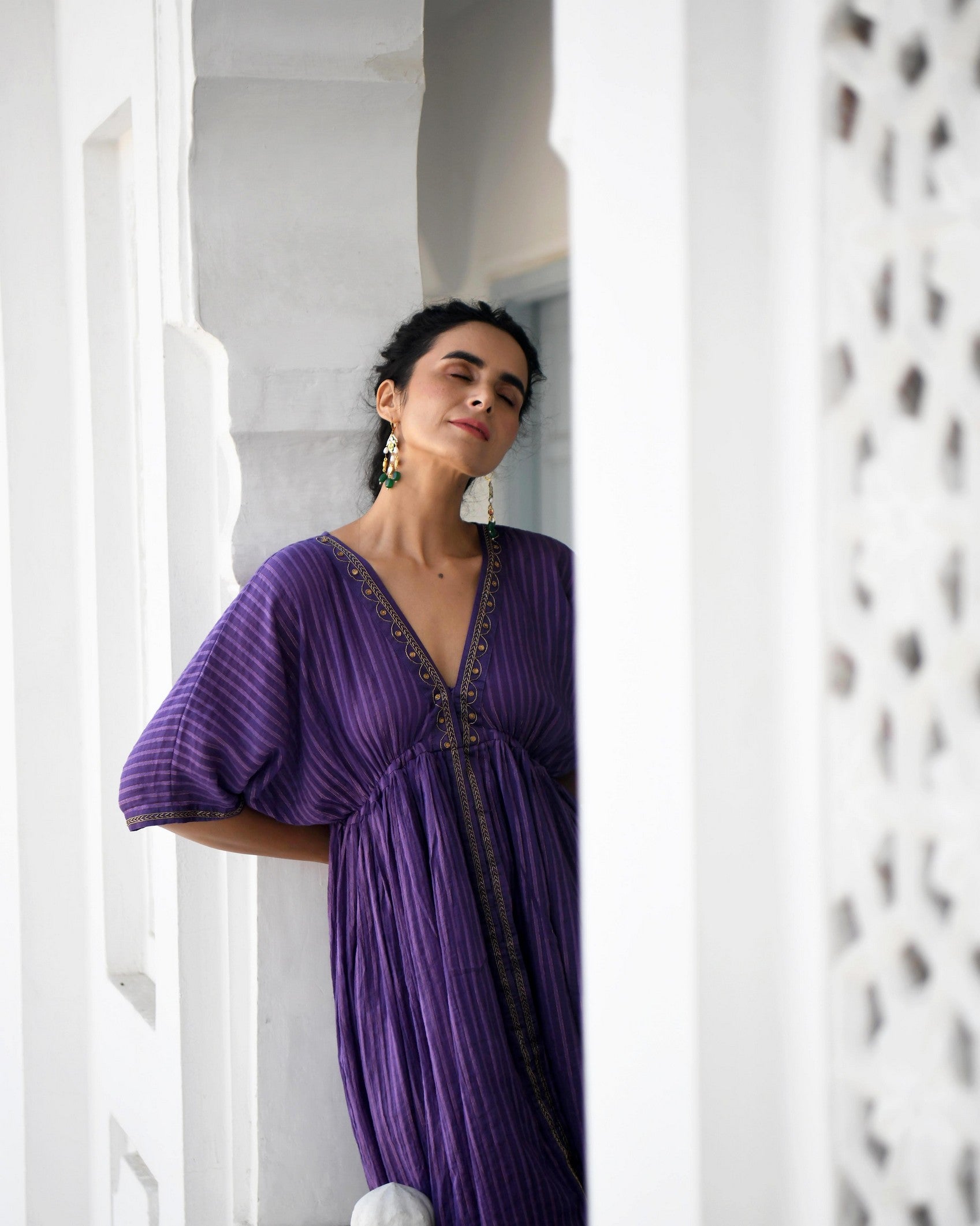 Dazzling Violet Kaftan Set