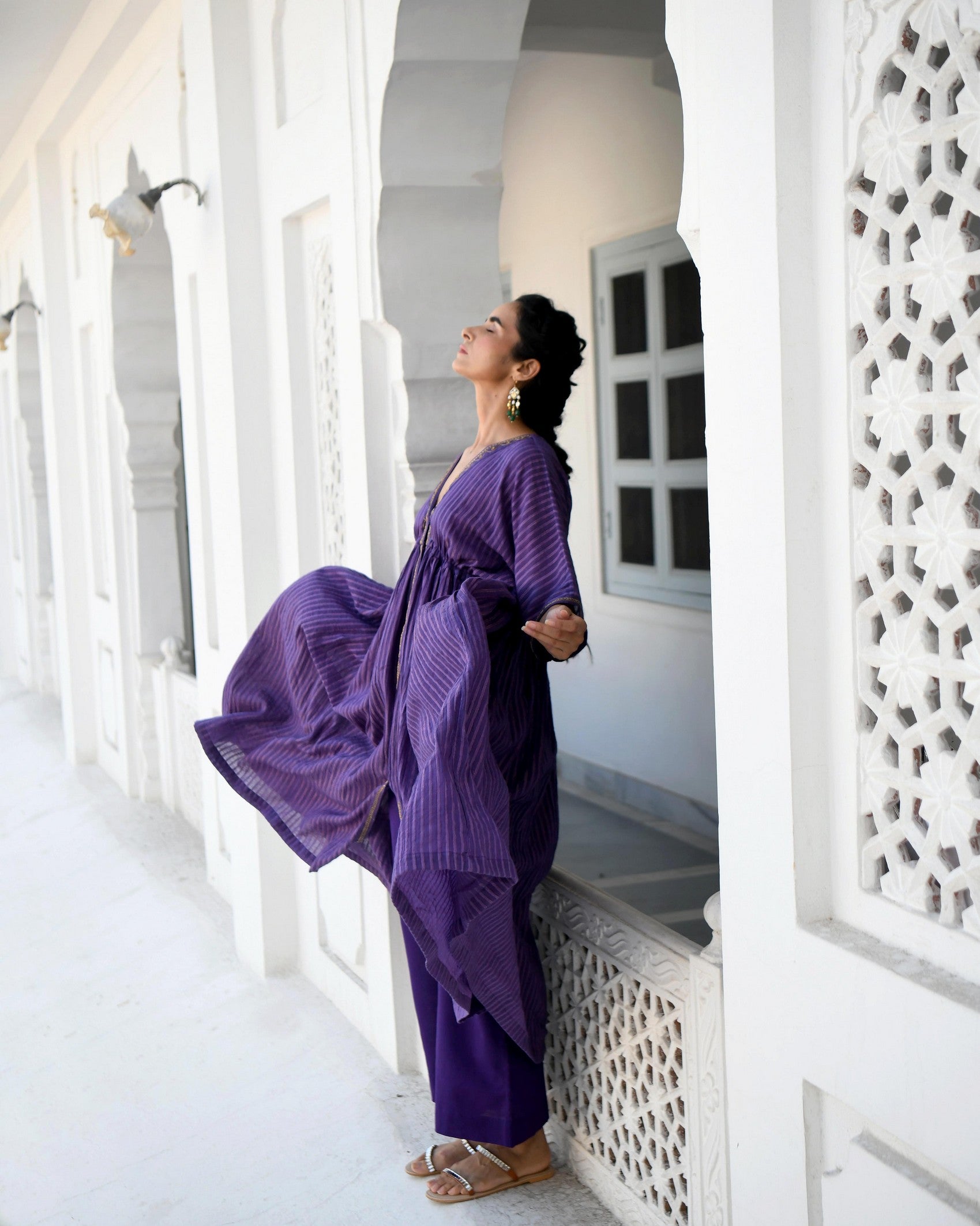 Dazzling Violet Kaftan Set