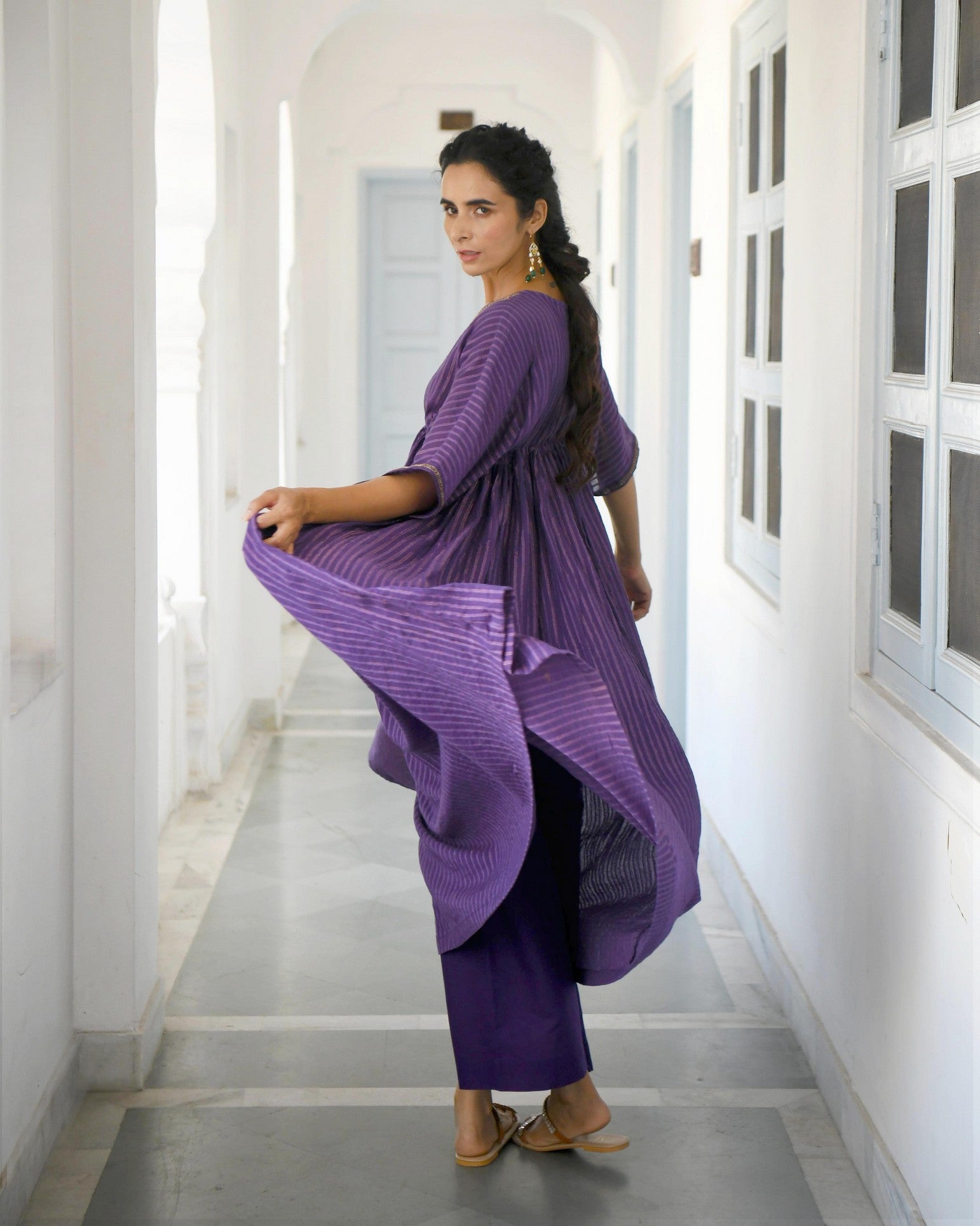 Dazzling Violet Kaftan Set