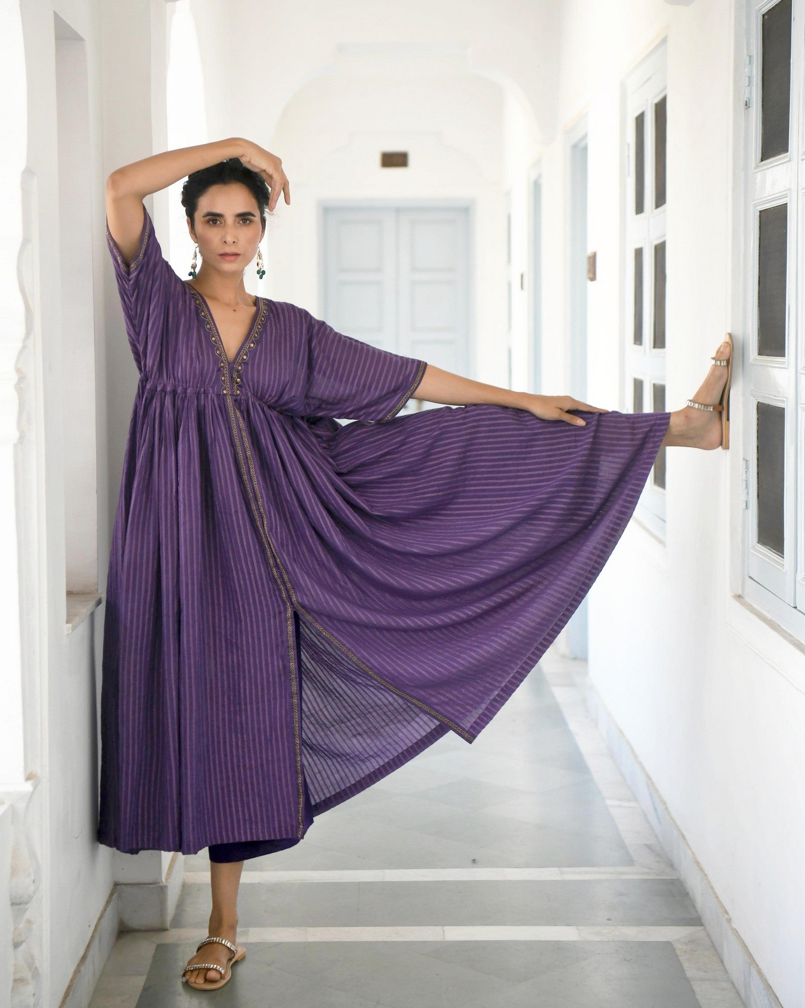 Dazzling Violet Kaftan Set