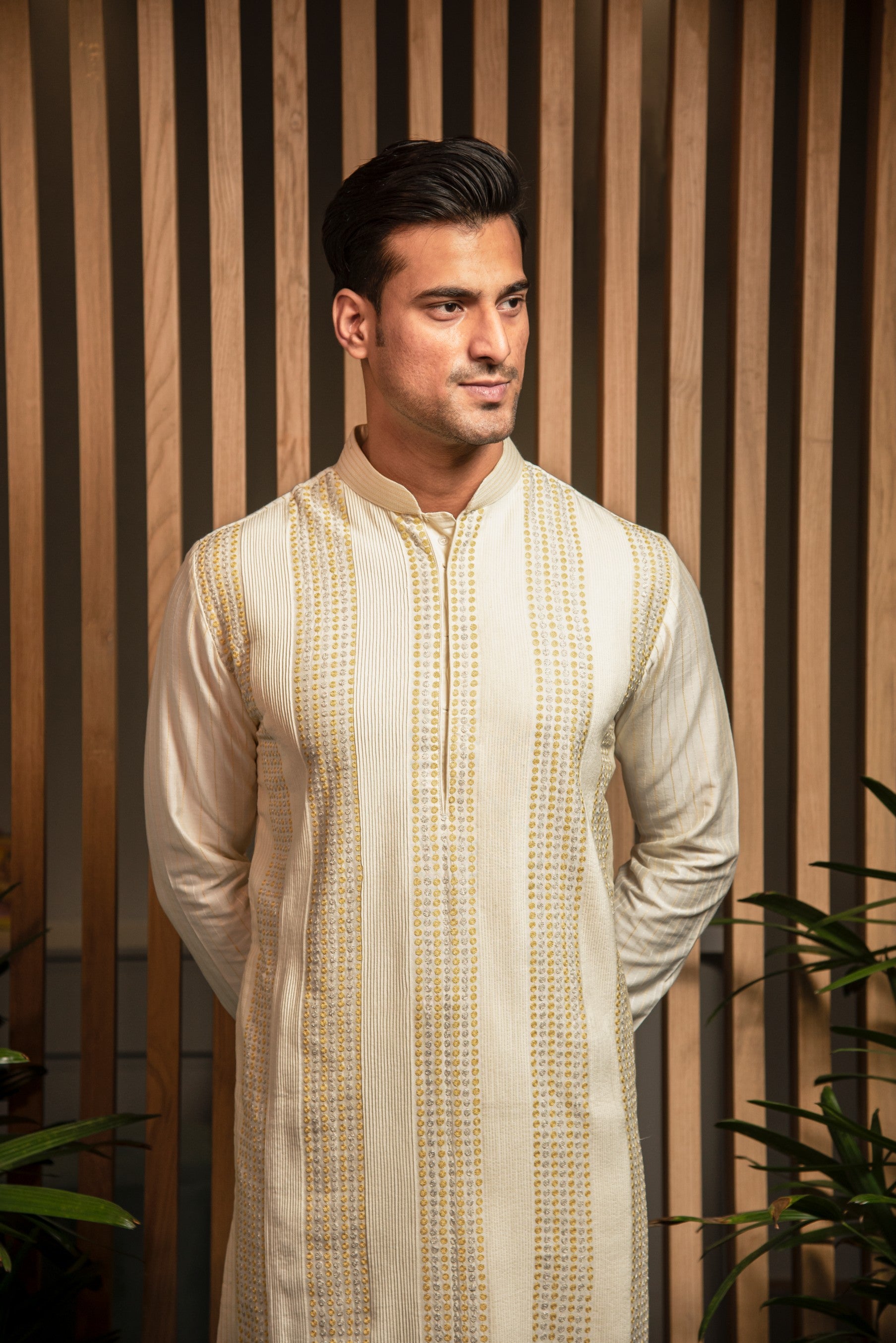 Ivory Embroidered Kurta Set