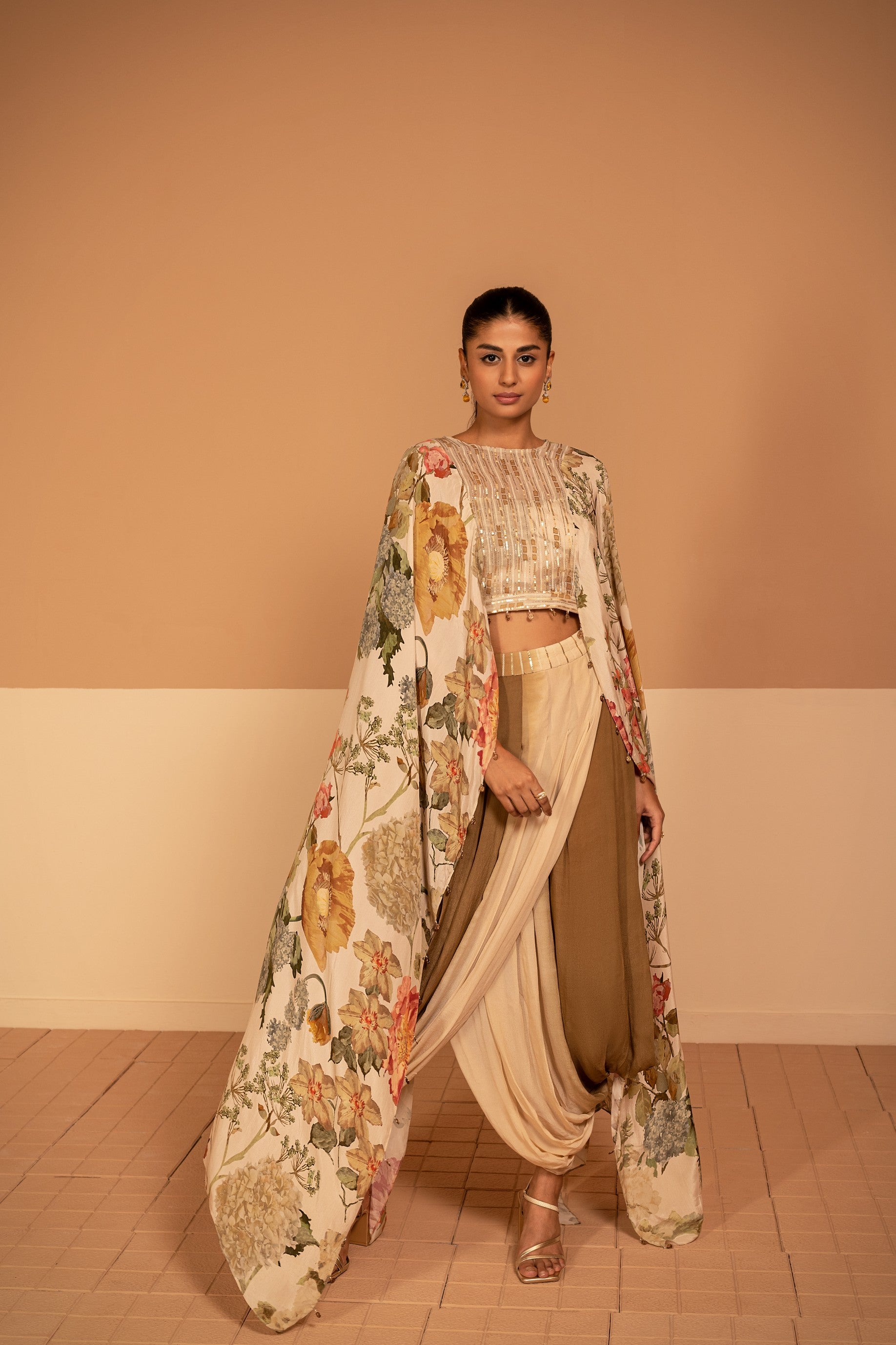 Aria Regale Dhoti with Cape Top