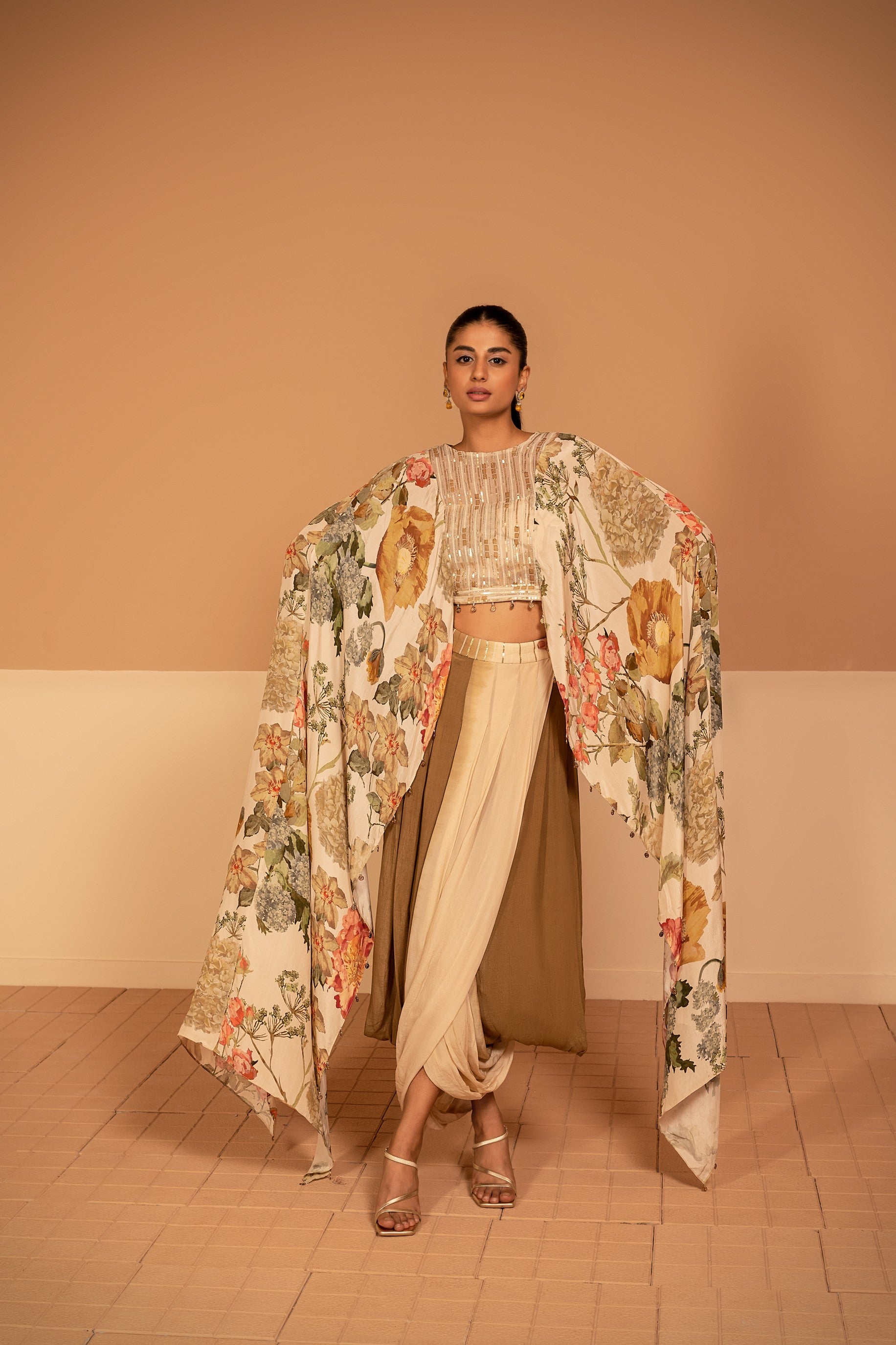 Aria Regale Dhoti with Cape Top