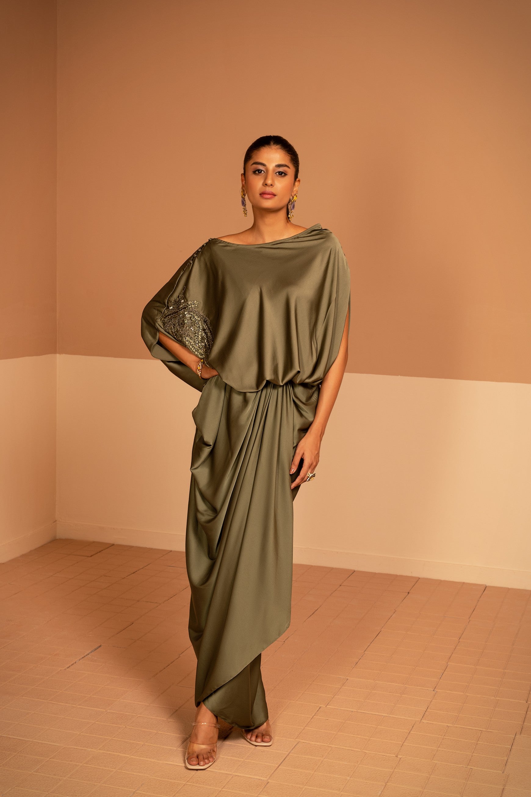 Olive Green Garnet Dress