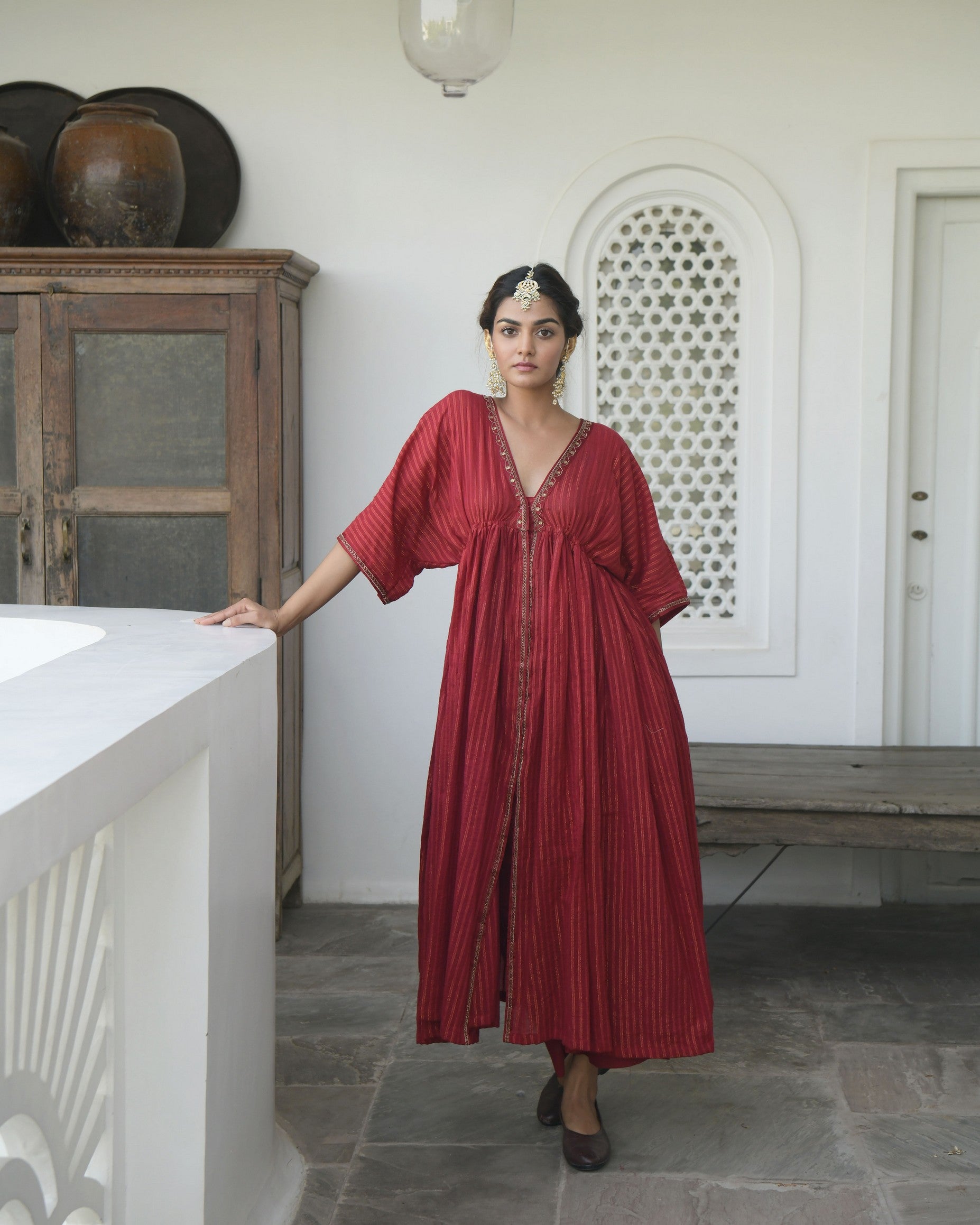 Barn Red Kaftan Set