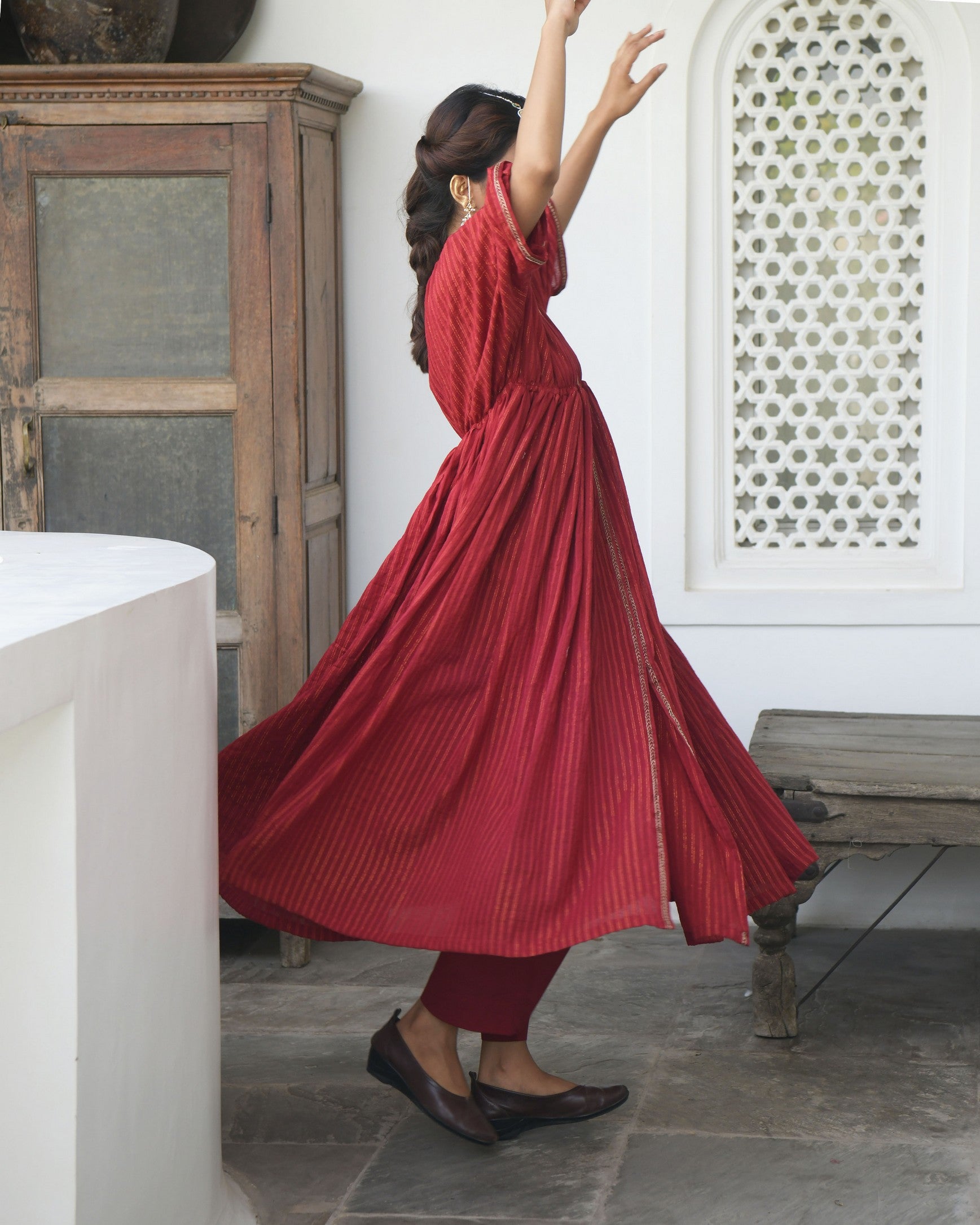 Barn Red Kaftan Set