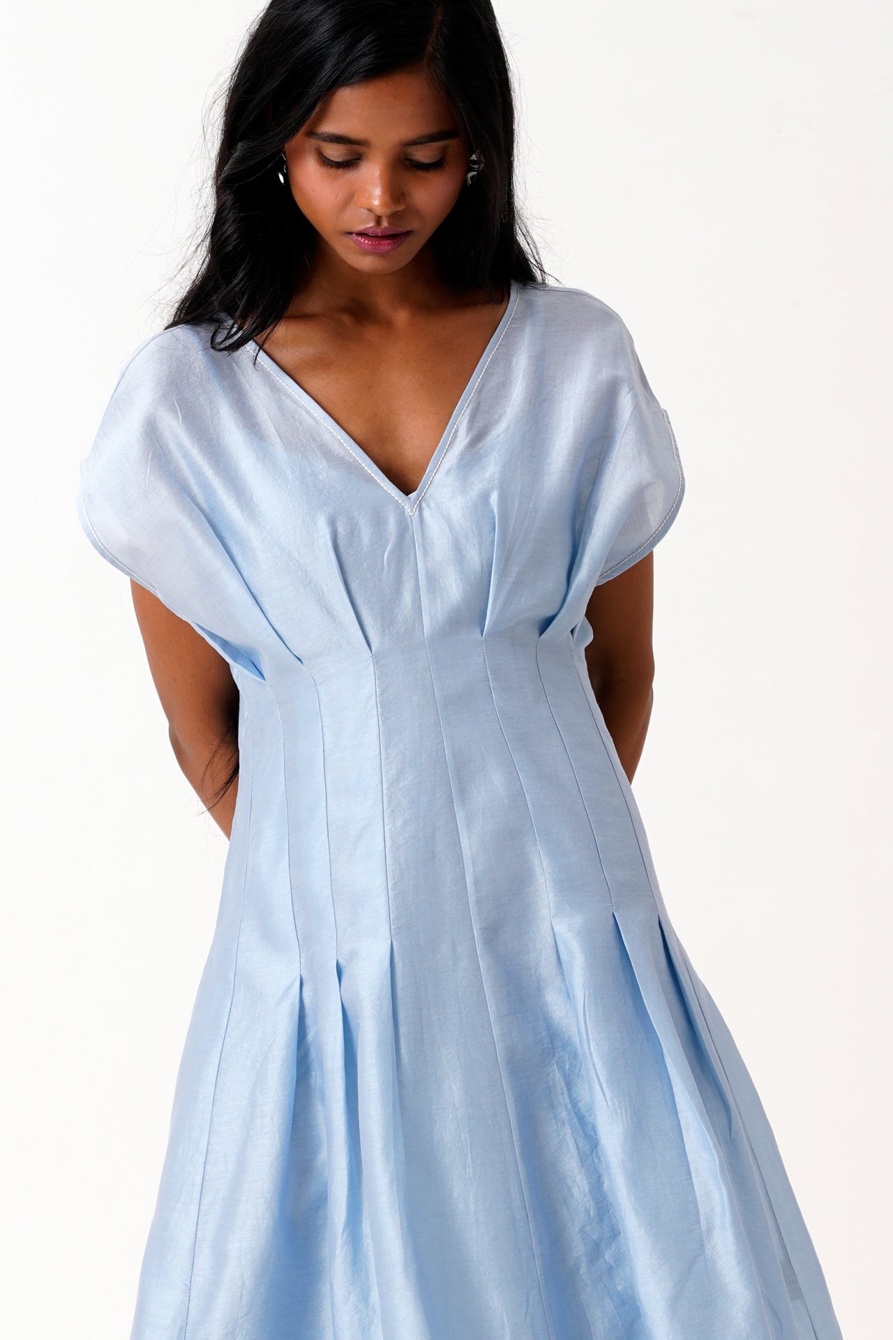 Ice Blue Bree - Vintage Panelled Dress + Slip