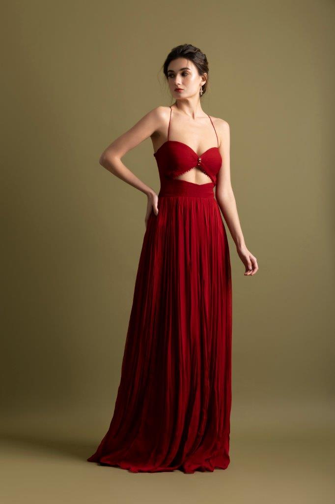 marlyn red maxi dress