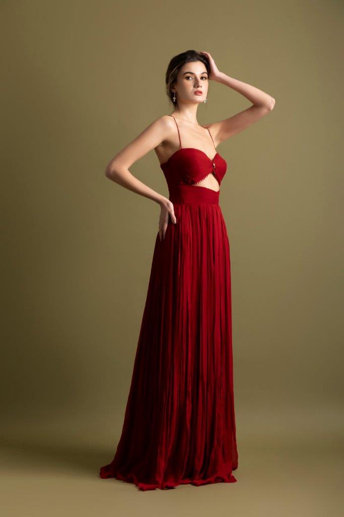 marlyn red maxi dress