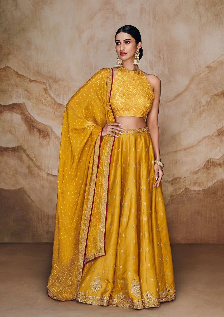 Vibrant yellow lehenga set