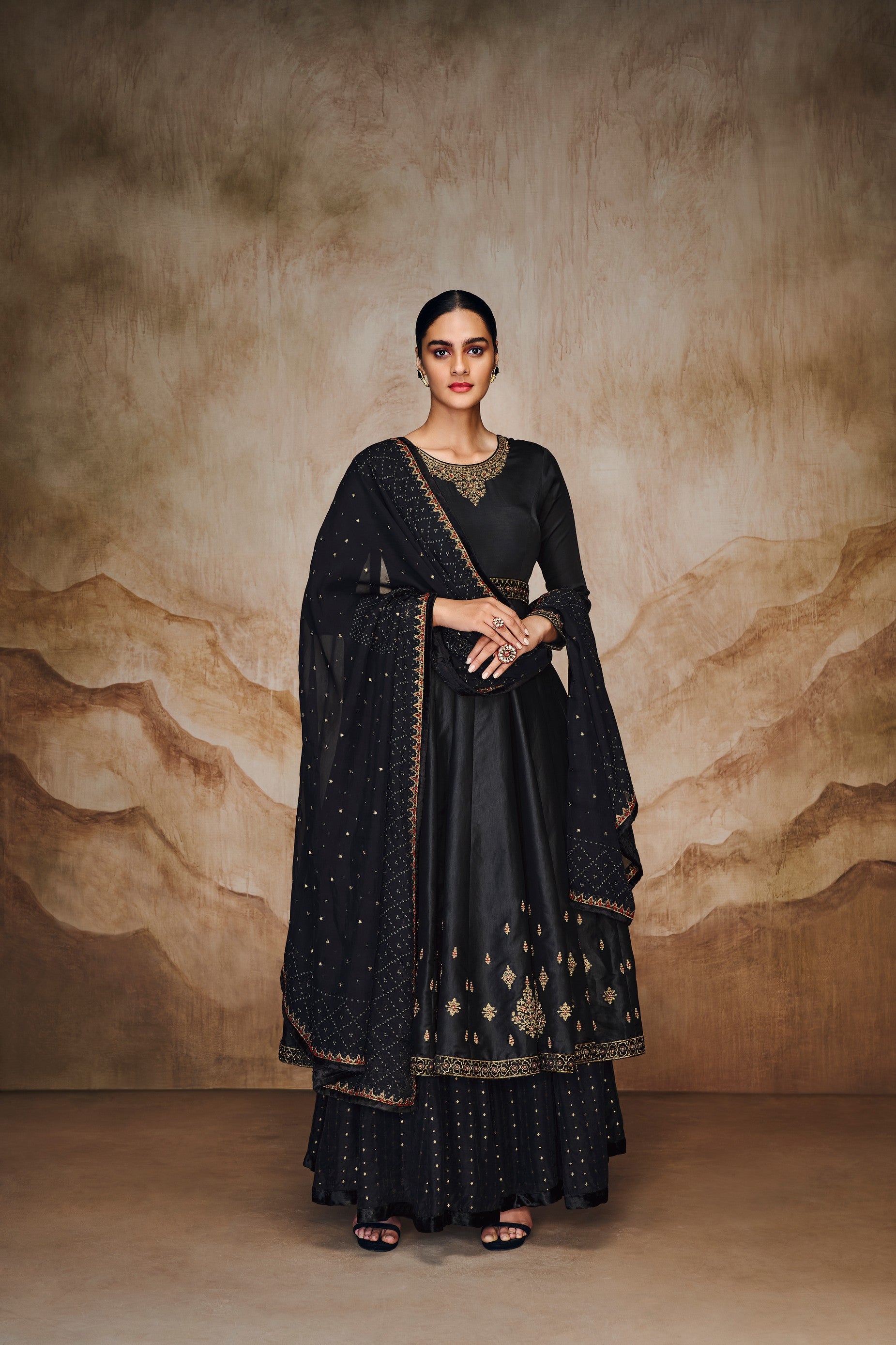 Black anarkali with handwork