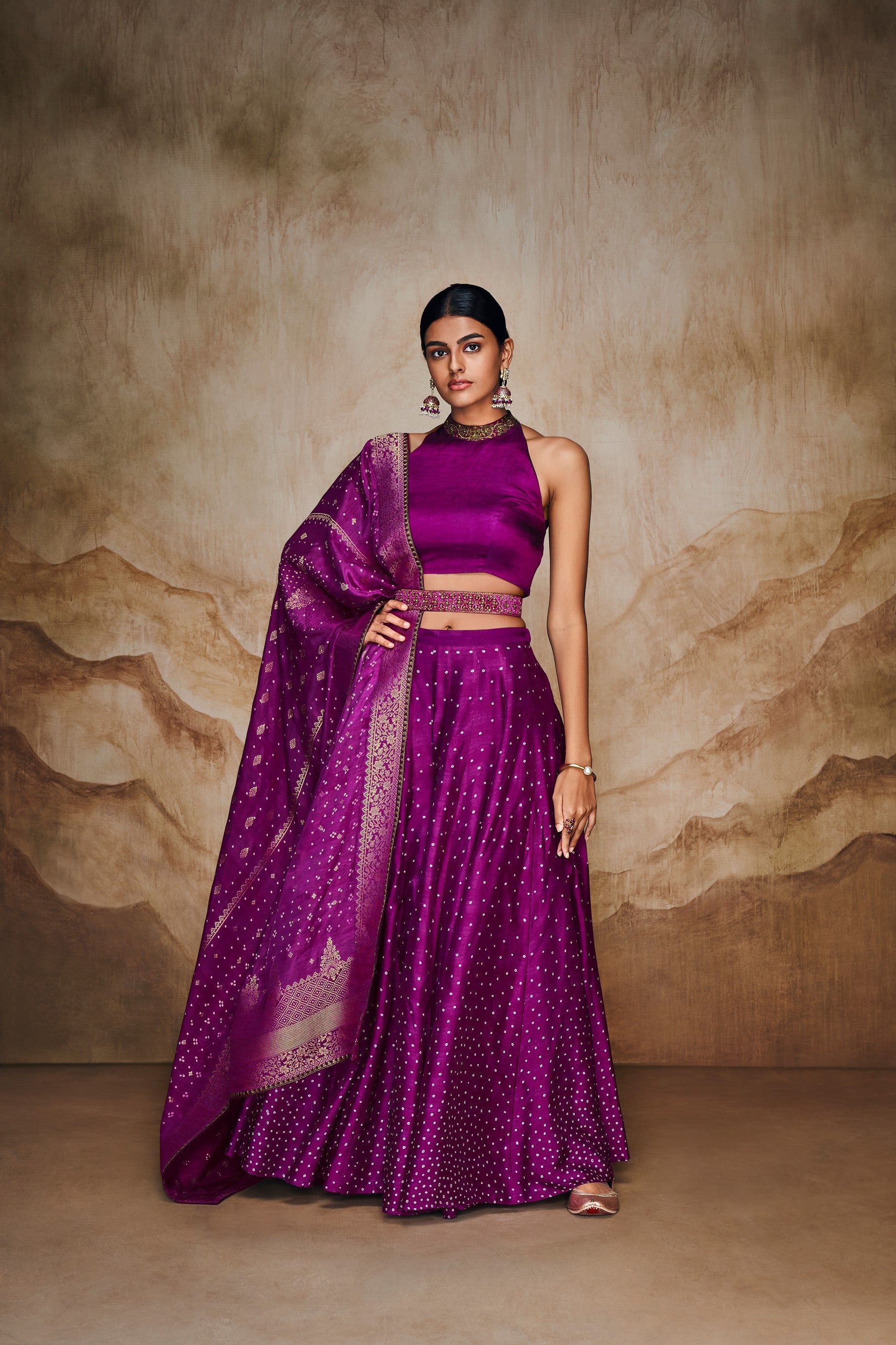 Vibrant purple lehenga set