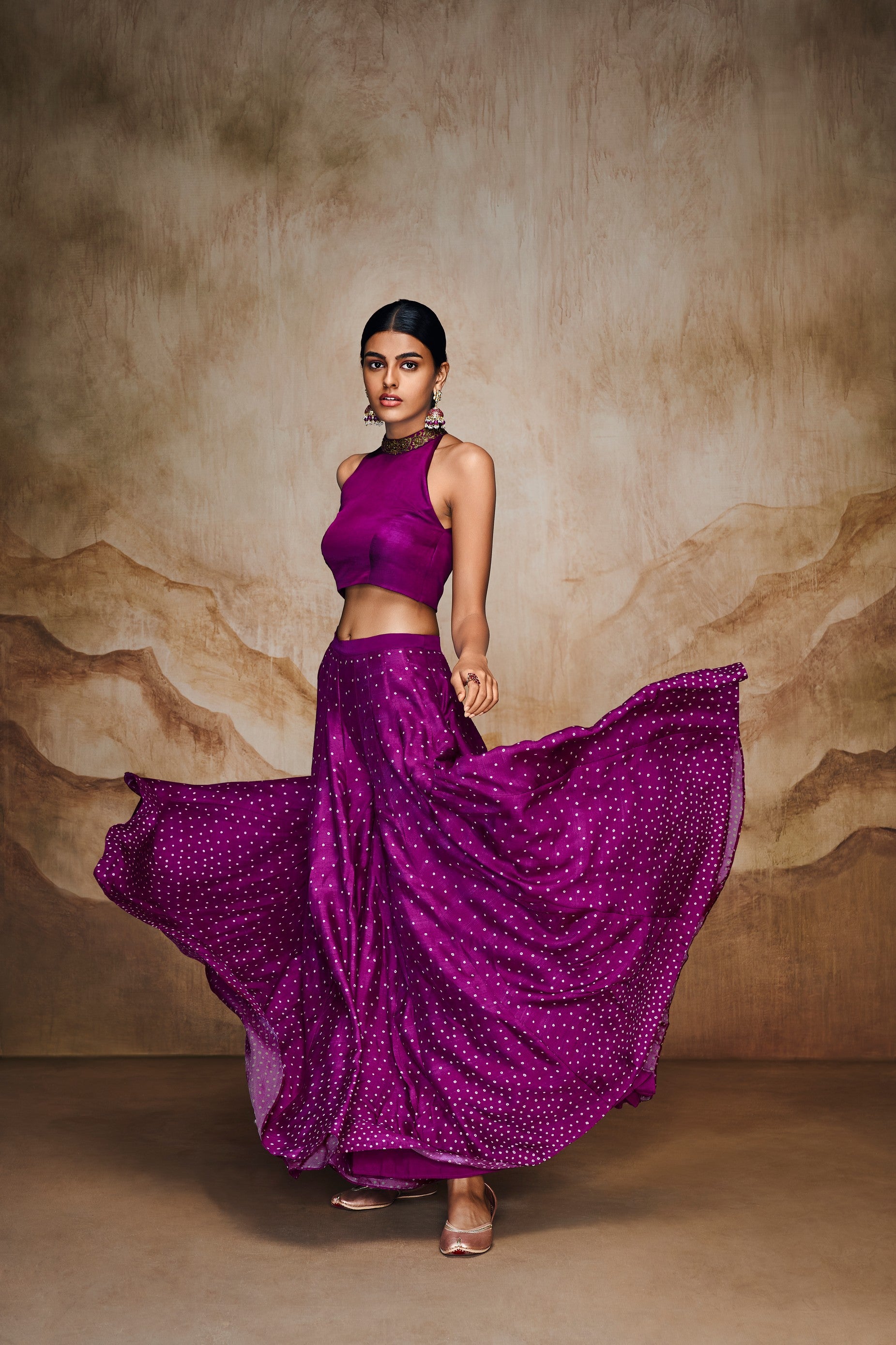 Vibrant purple lehenga set