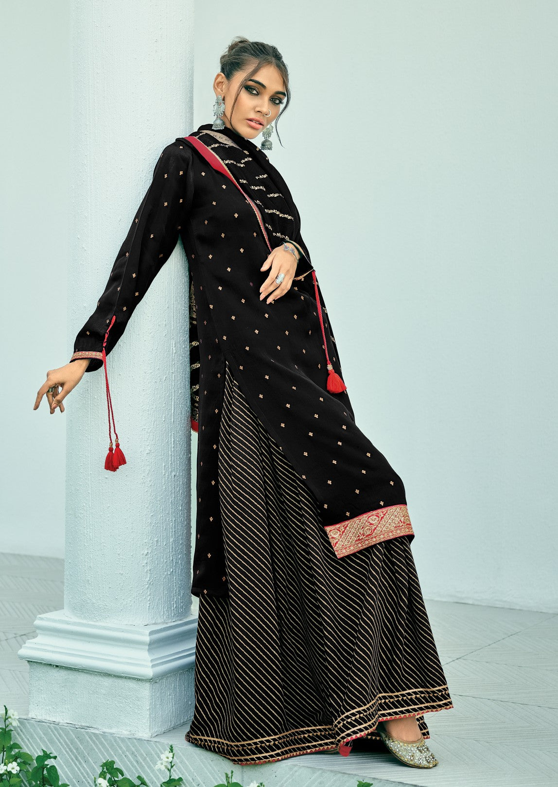 Digitally printed leheriya sharara set