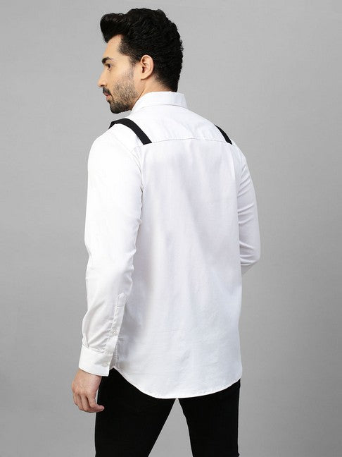 White double layered shirt with black straps