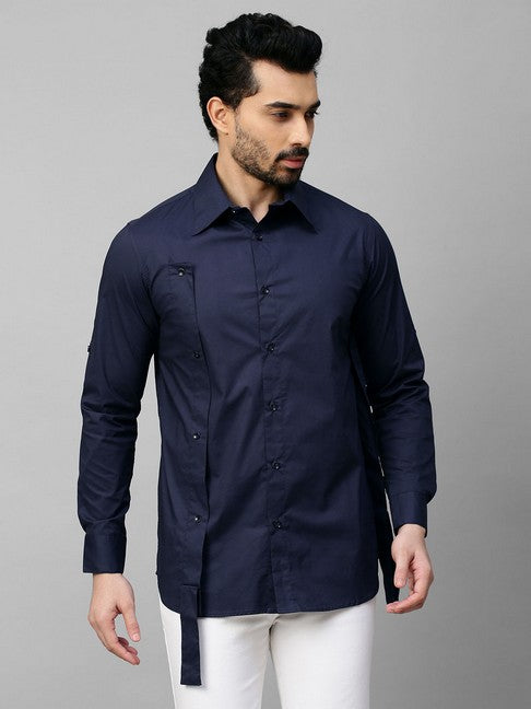 Dark Blue shirt with double plaket