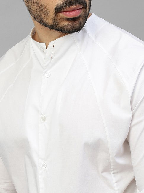 White linen high neck shirt