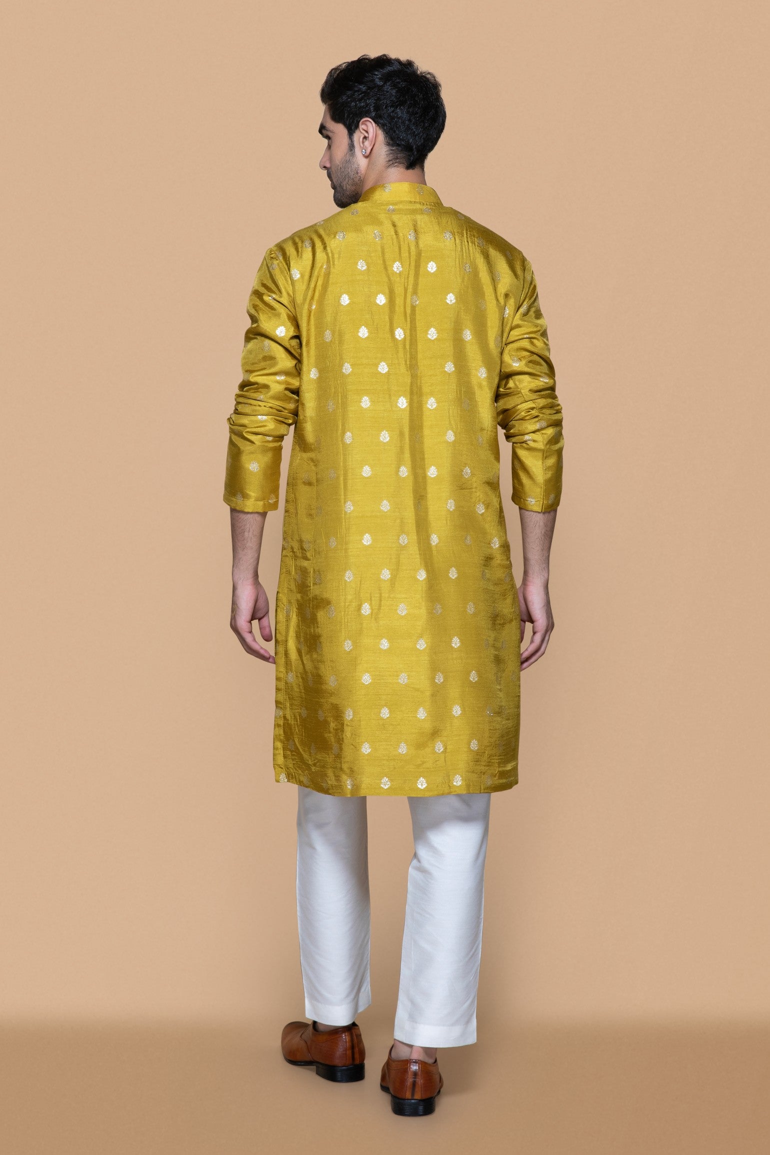 Mustard Zari Kurta Set