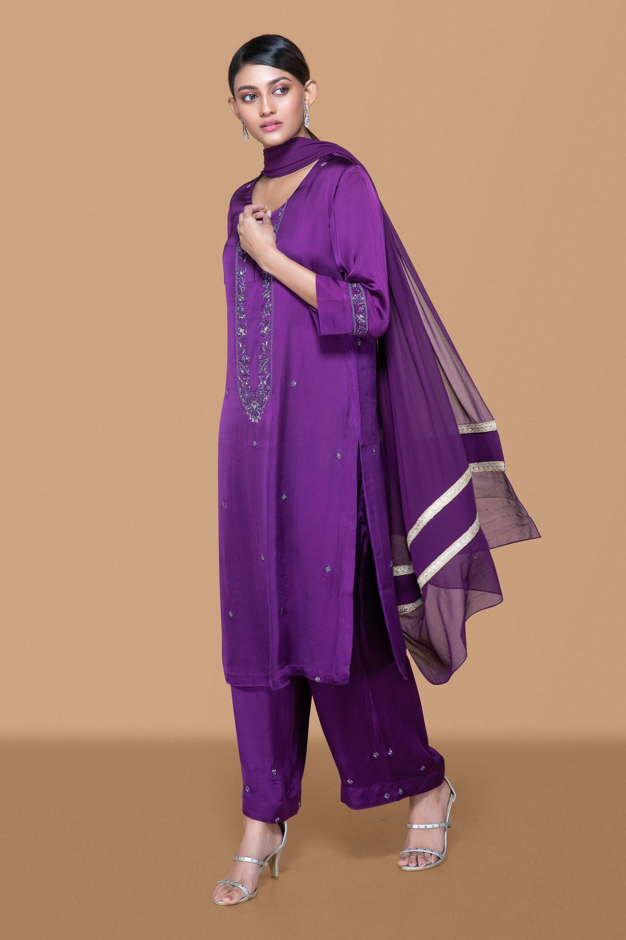 Deep Purple Kurta Set