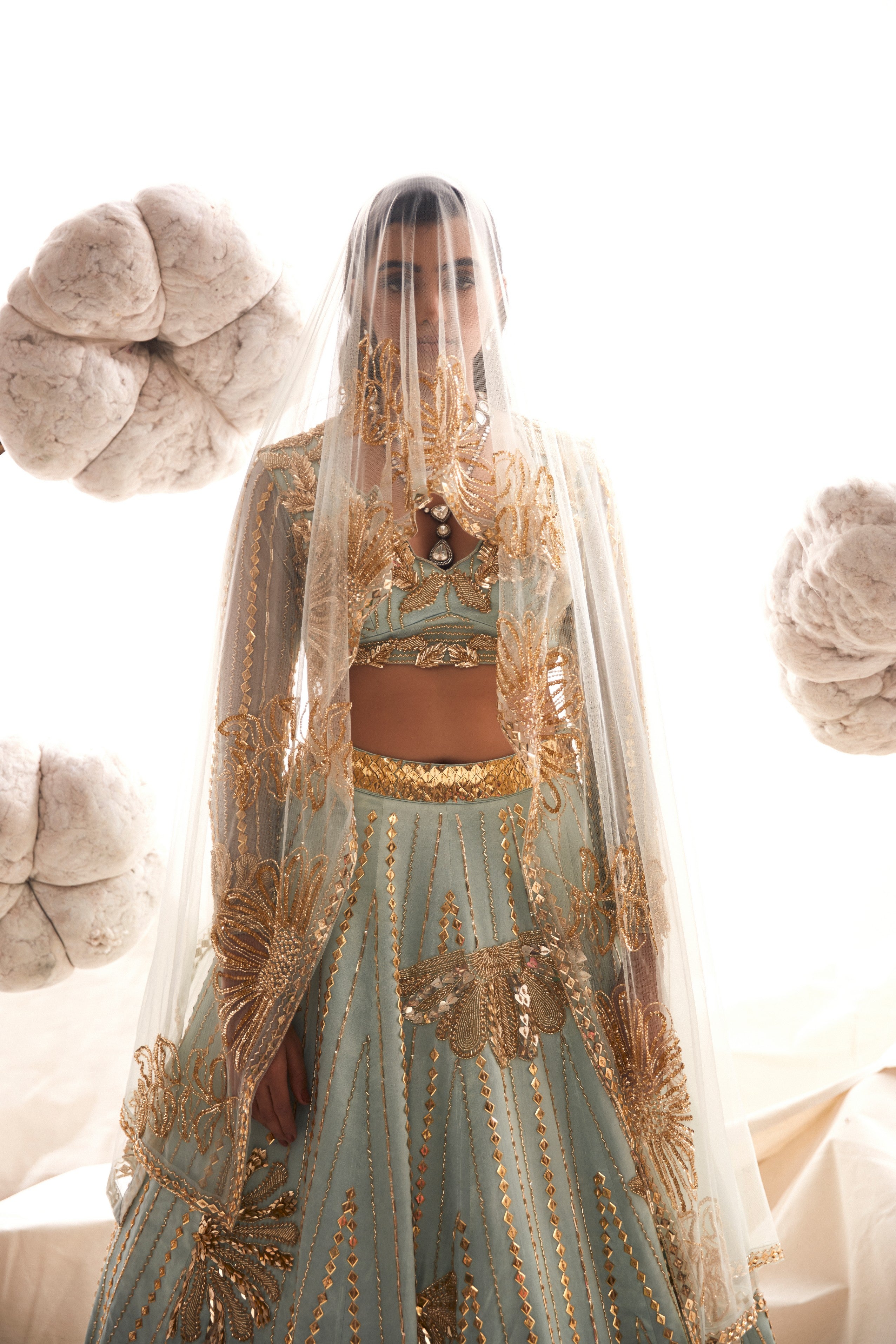 Pastel blue lehenga