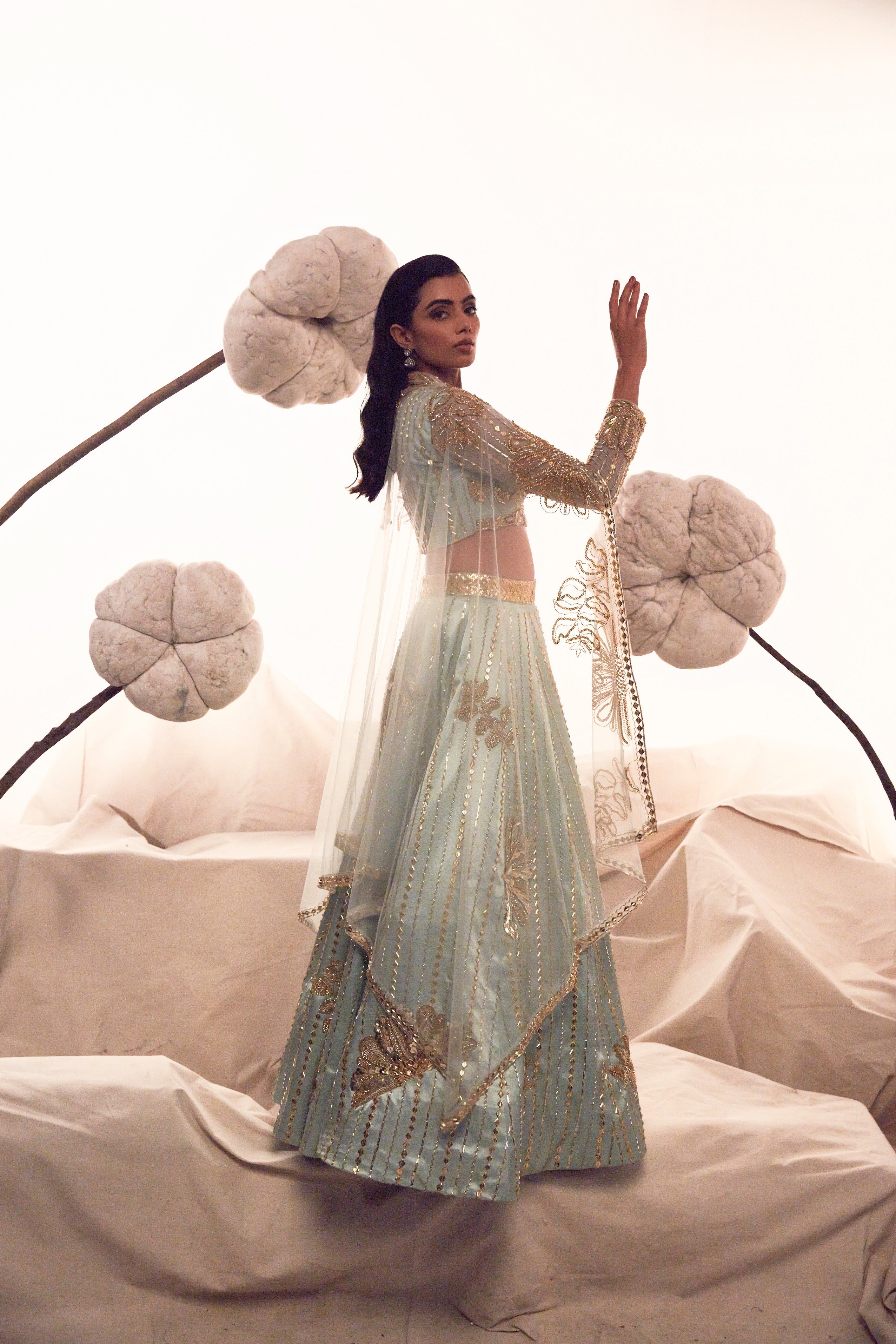 Pastel blue lehenga