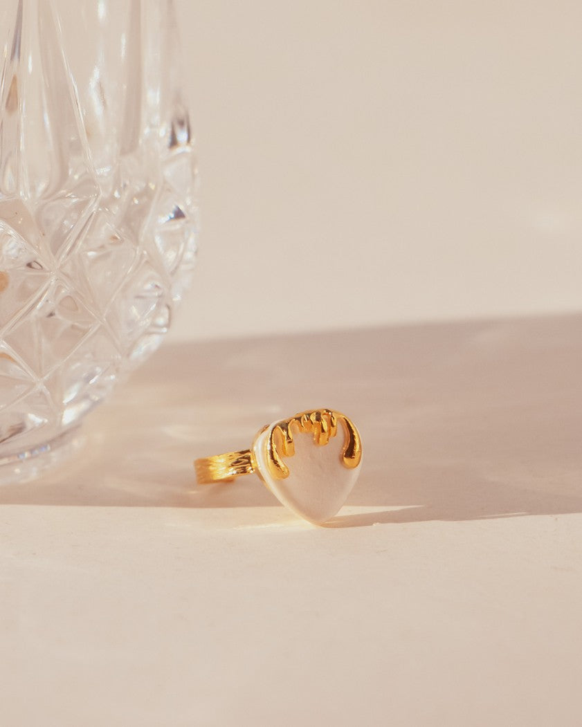 Melting Heart Ring- Gold