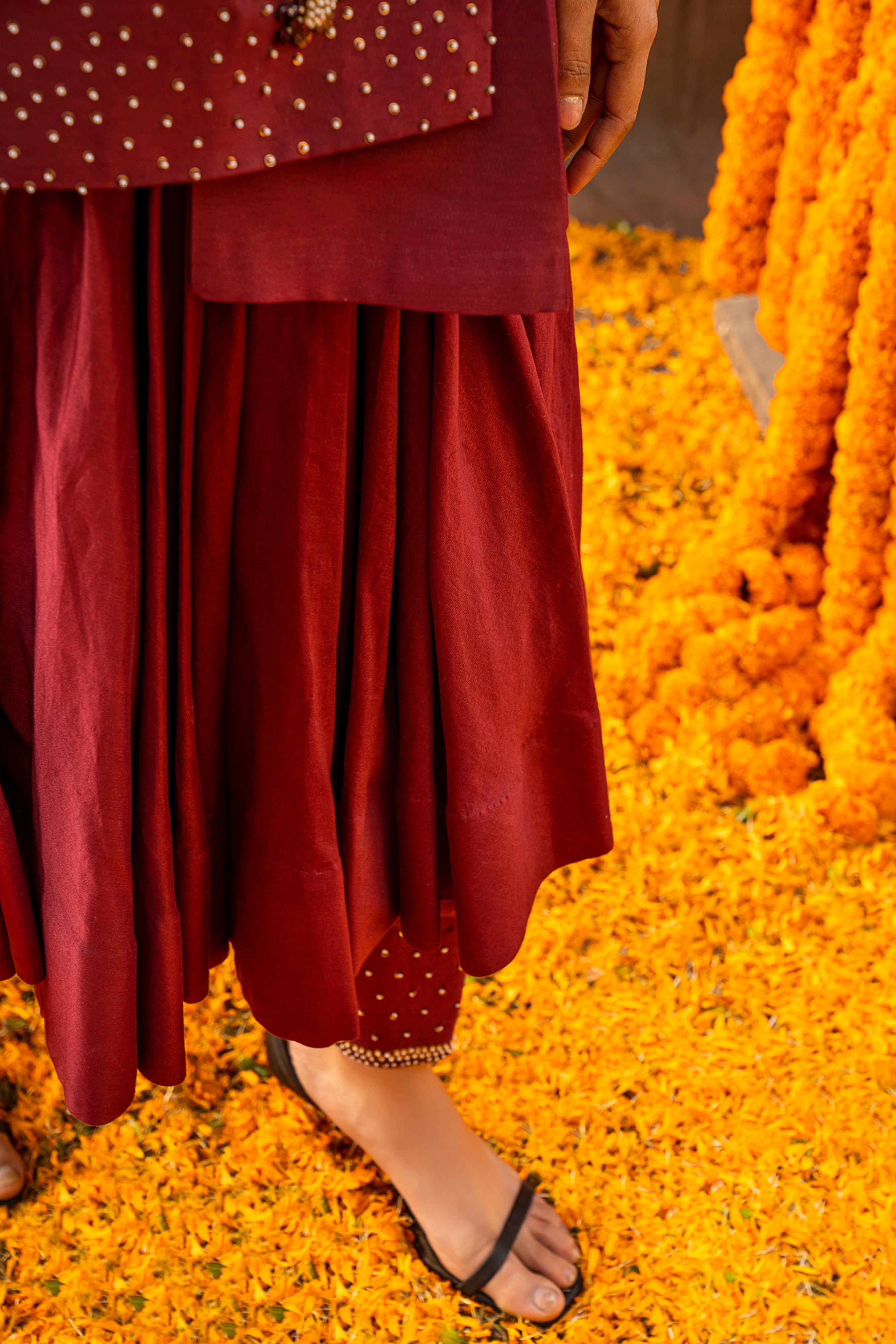 Maroon Anarkali Kurta Set