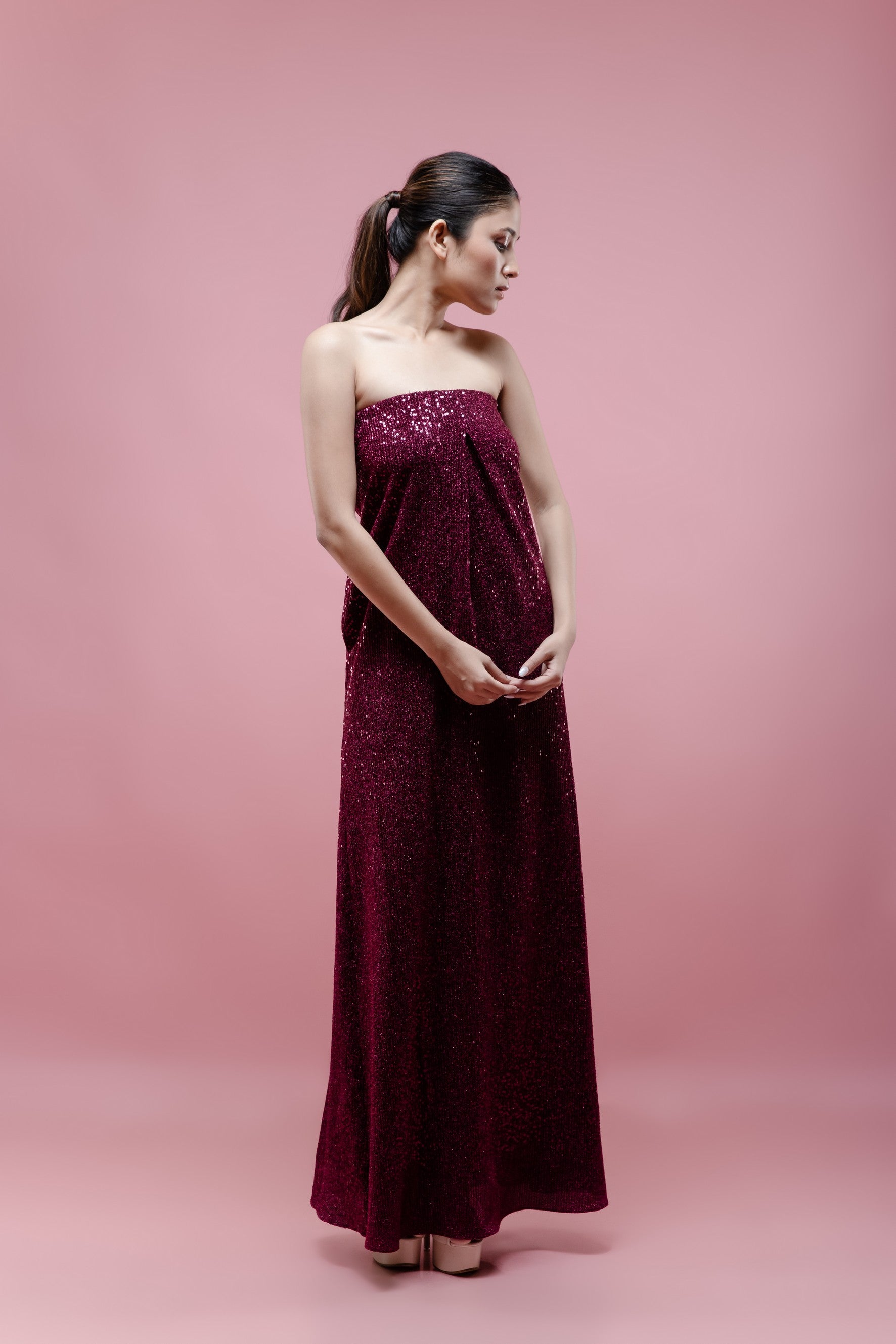 The Majestic Merlot Evening Gown