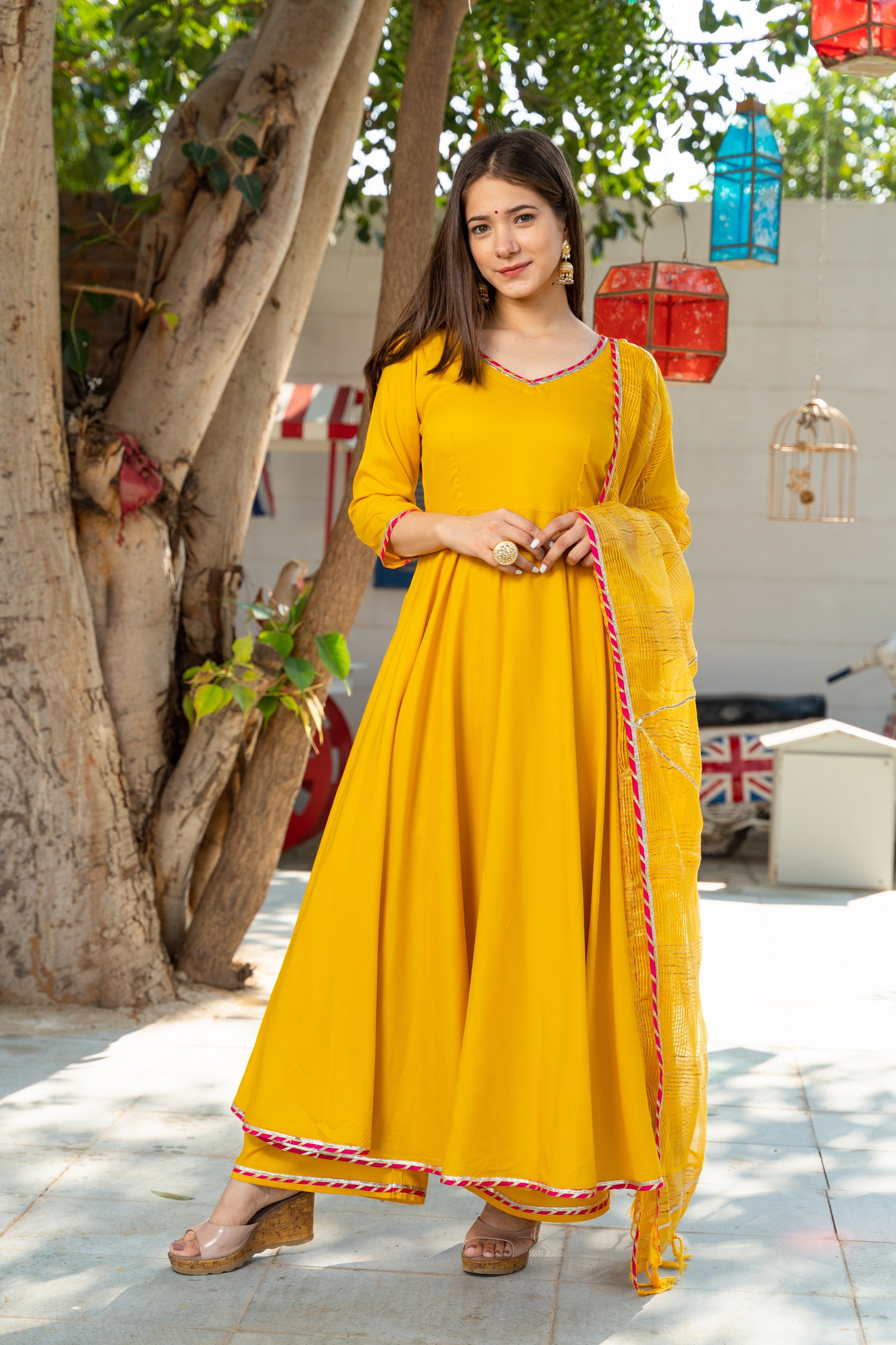 Sunsine Yellow Kurta Dupatta Set