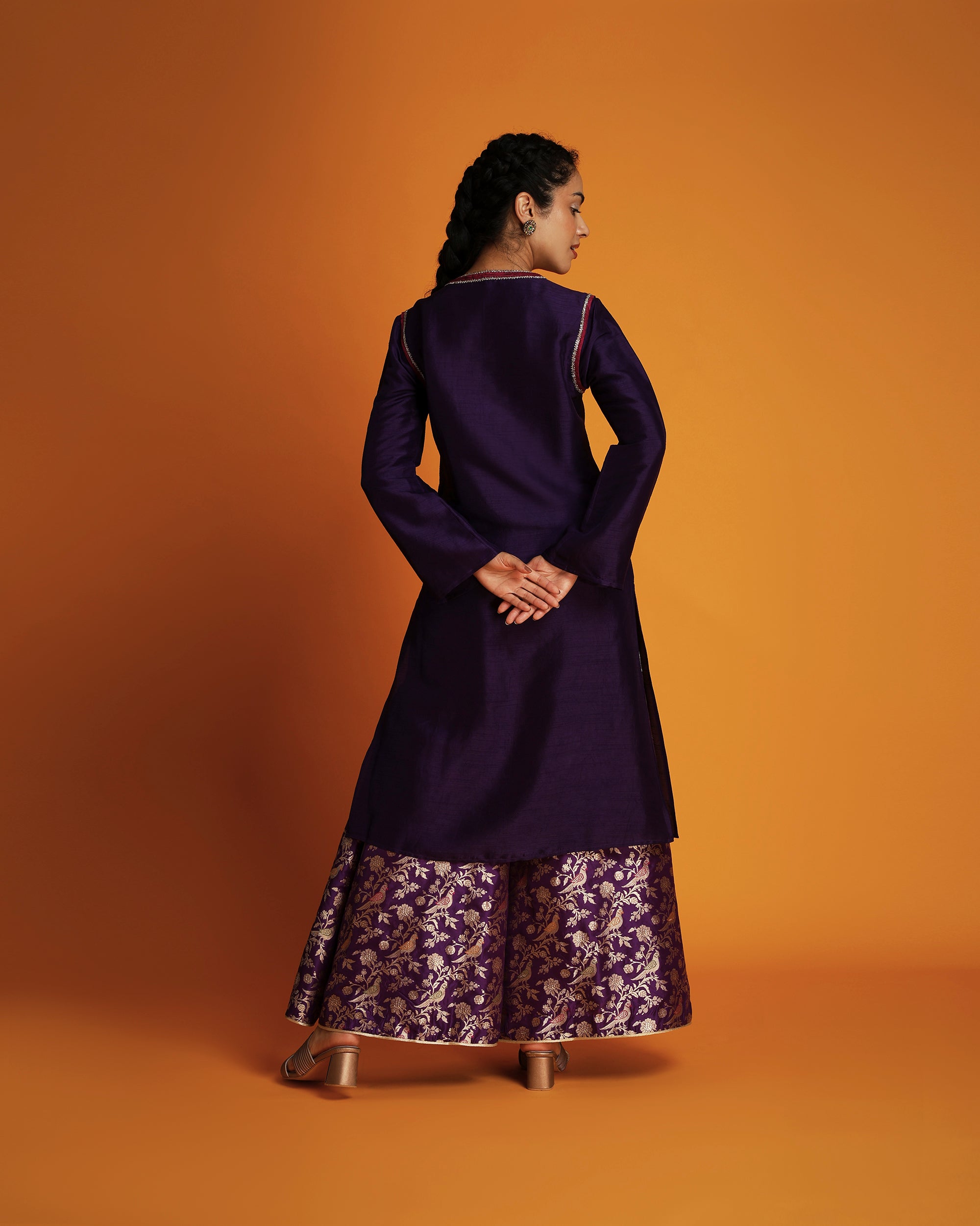 Purple embroidered tunic