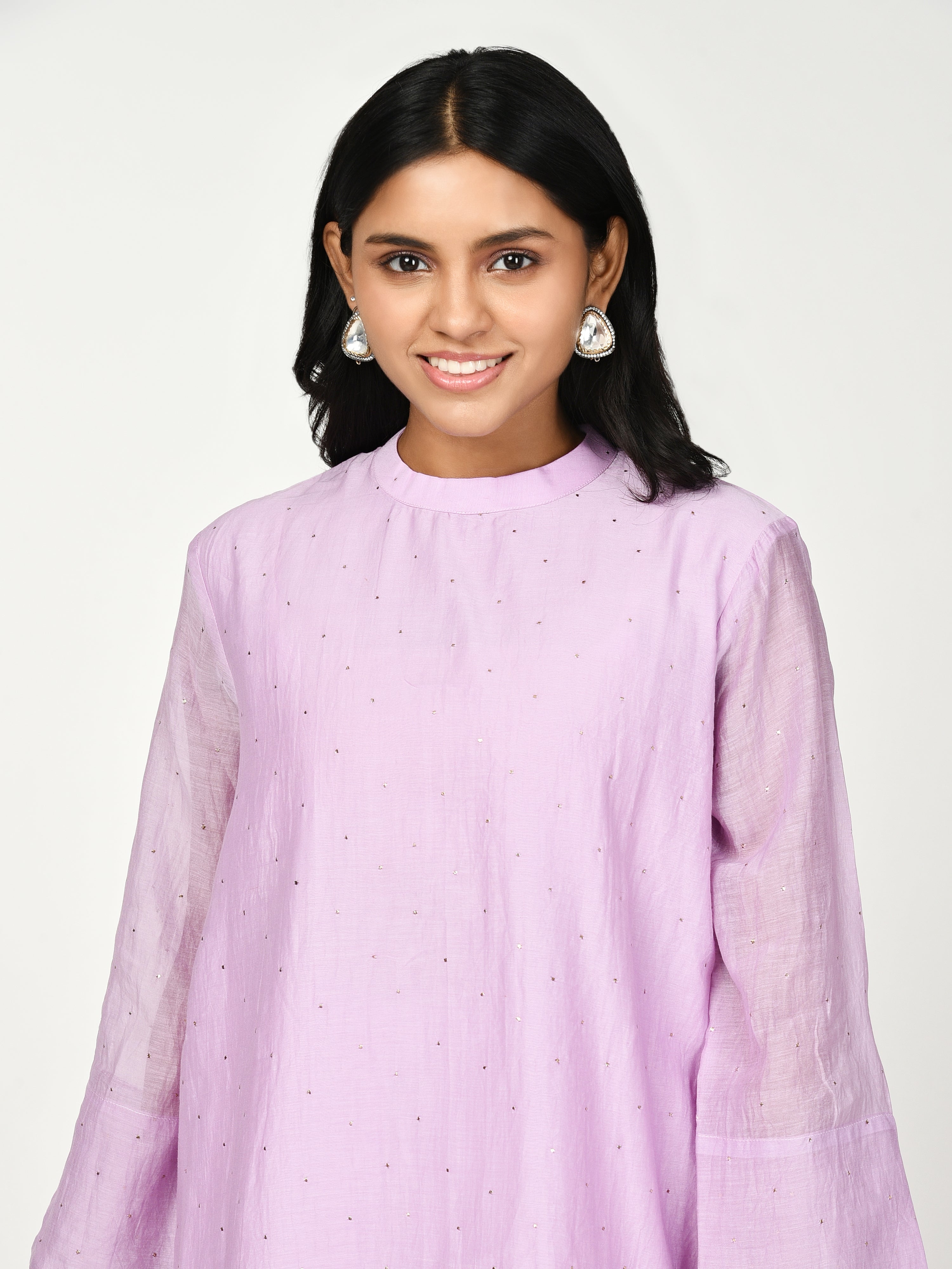 Purple A Line Kurta Set